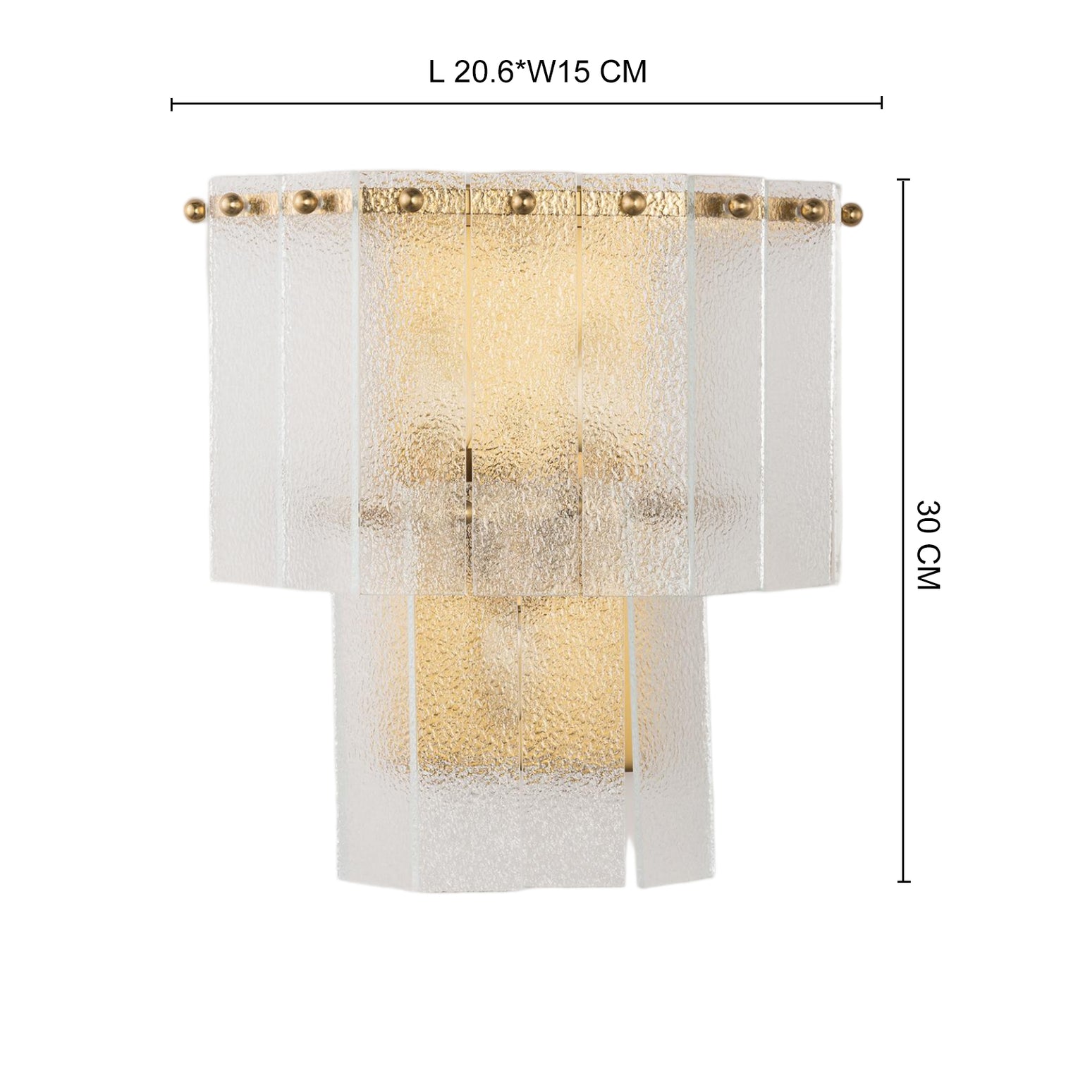 JOANA Interior Designer Aged Brass Wall Light Layered Glass Sconce with LED Bulb Dimmable - 7Pandas Australia