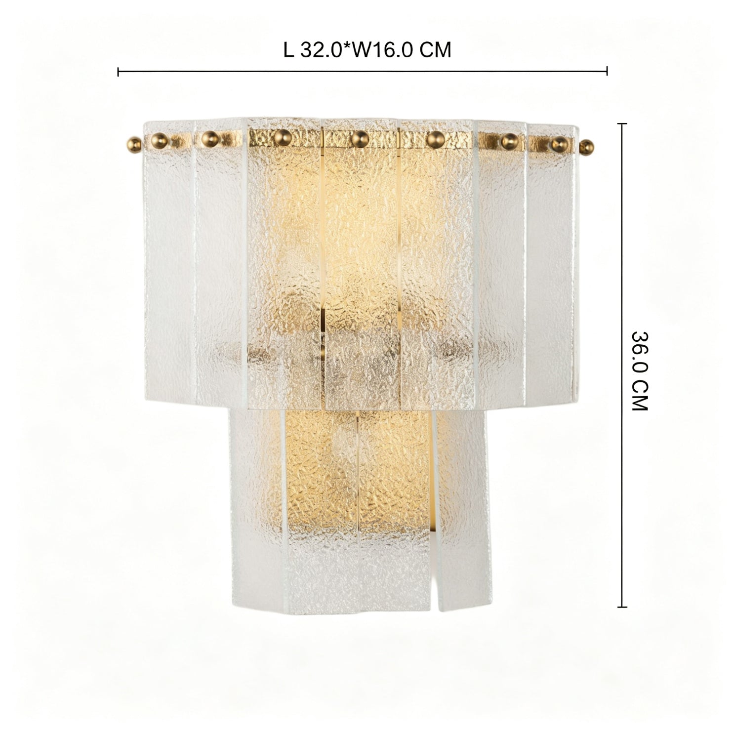 JOANA Interior Designer Aged Brass Wall Light Layered Glass Sconce with LED Bulb Dimmable