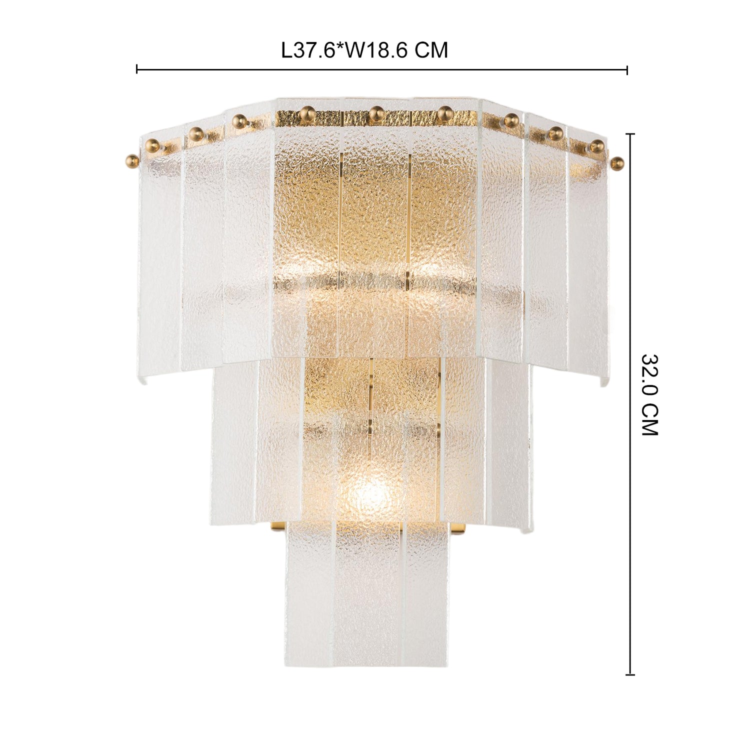 JOANA Interior Designer Aged Brass Wall Light Layered Glass Sconce with LED Bulb Dimmable - 7Pandas Australia