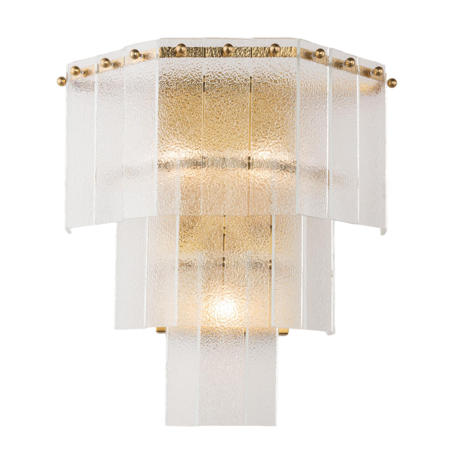 JOANA Interior Designer Aged Brass Wall Light Layered Glass Sconce with LED Bulb Dimmable - 7Pandas Australia