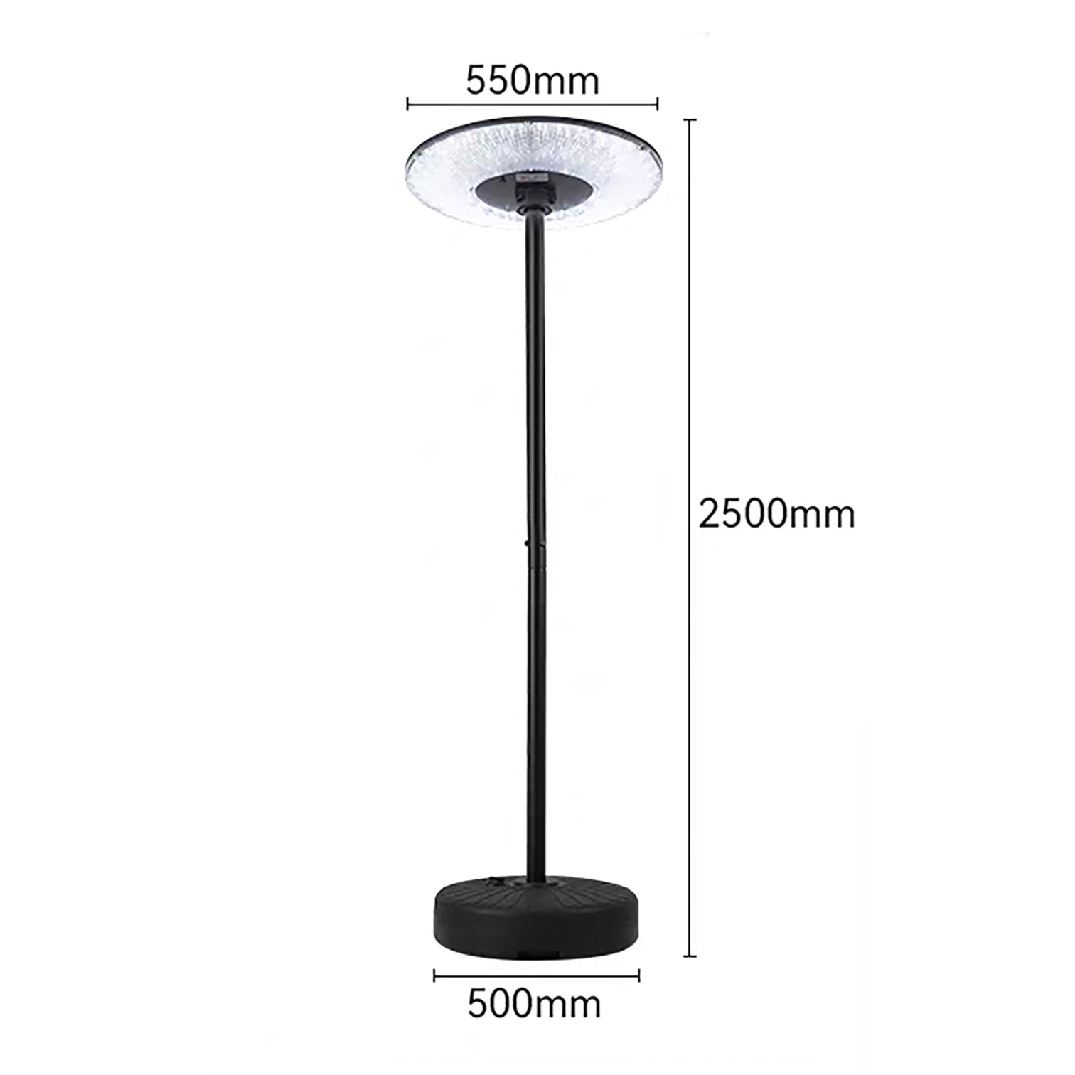 MIRO Commercial Solar UFO Post Top Light 2.5M - 20W Monocrystalline Solar Panel, 16Ah LiFePO4 Battery, 324LED Dual-Color CCT, IP54 Waterproof Dusk-to-Dawn PIR Motion Sensor Garden Pathway Lighting - 7Pandas Australia