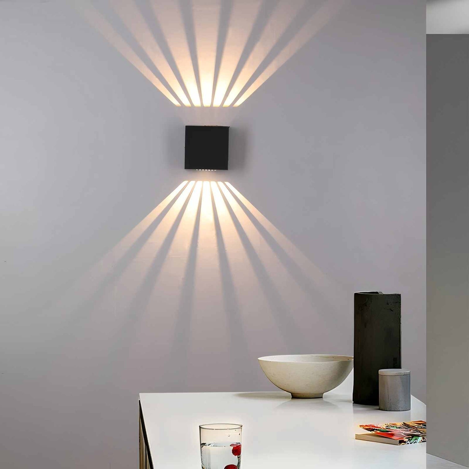 SMEG Solar Garden Wall Light IP54 3000K Light Updown Adjustable 1200mAh Black - 7Pandas Australia