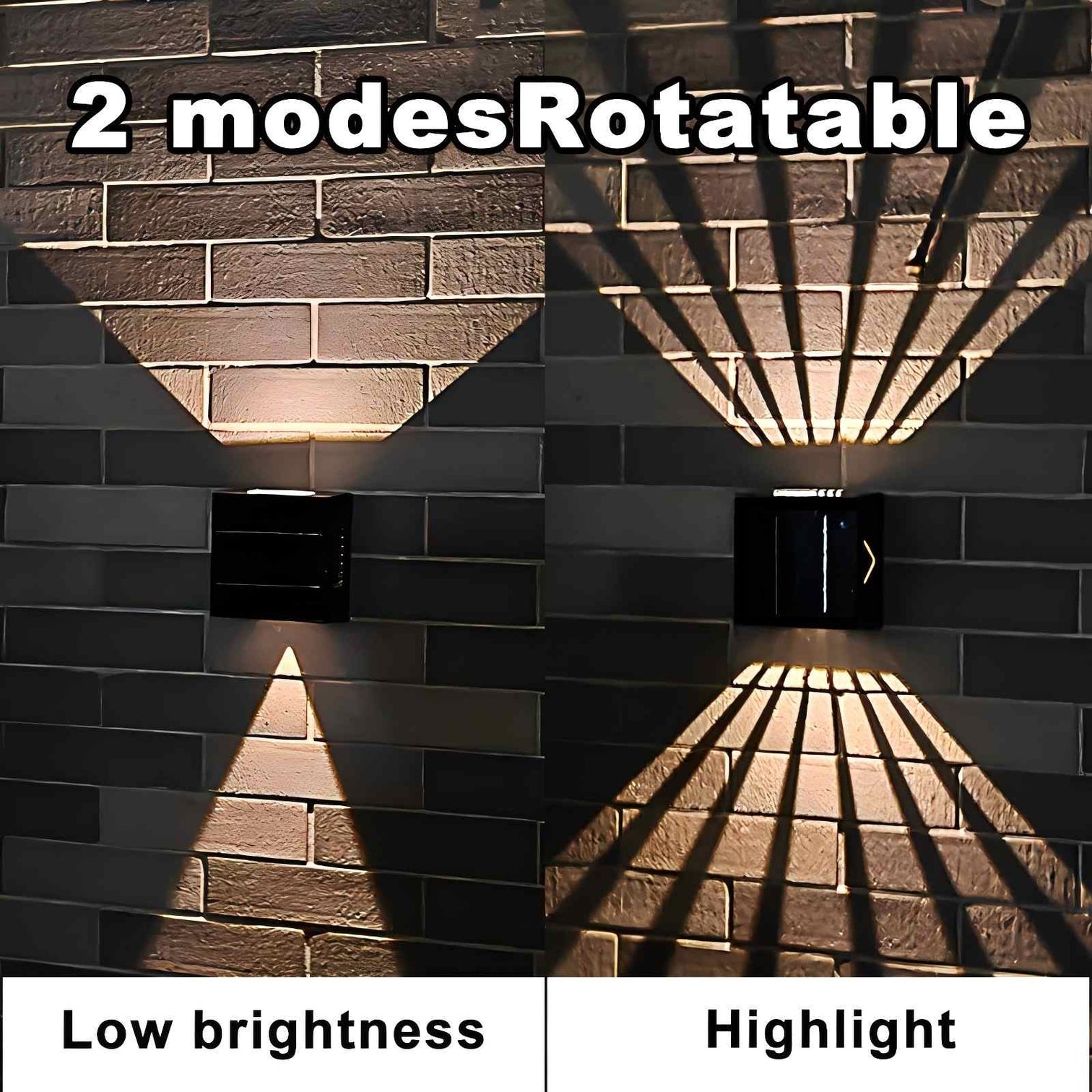 SMEG Solar Garden Wall Light IP54 3000K Light Updown Adjustable 1200mAh Black - 7Pandas Australia