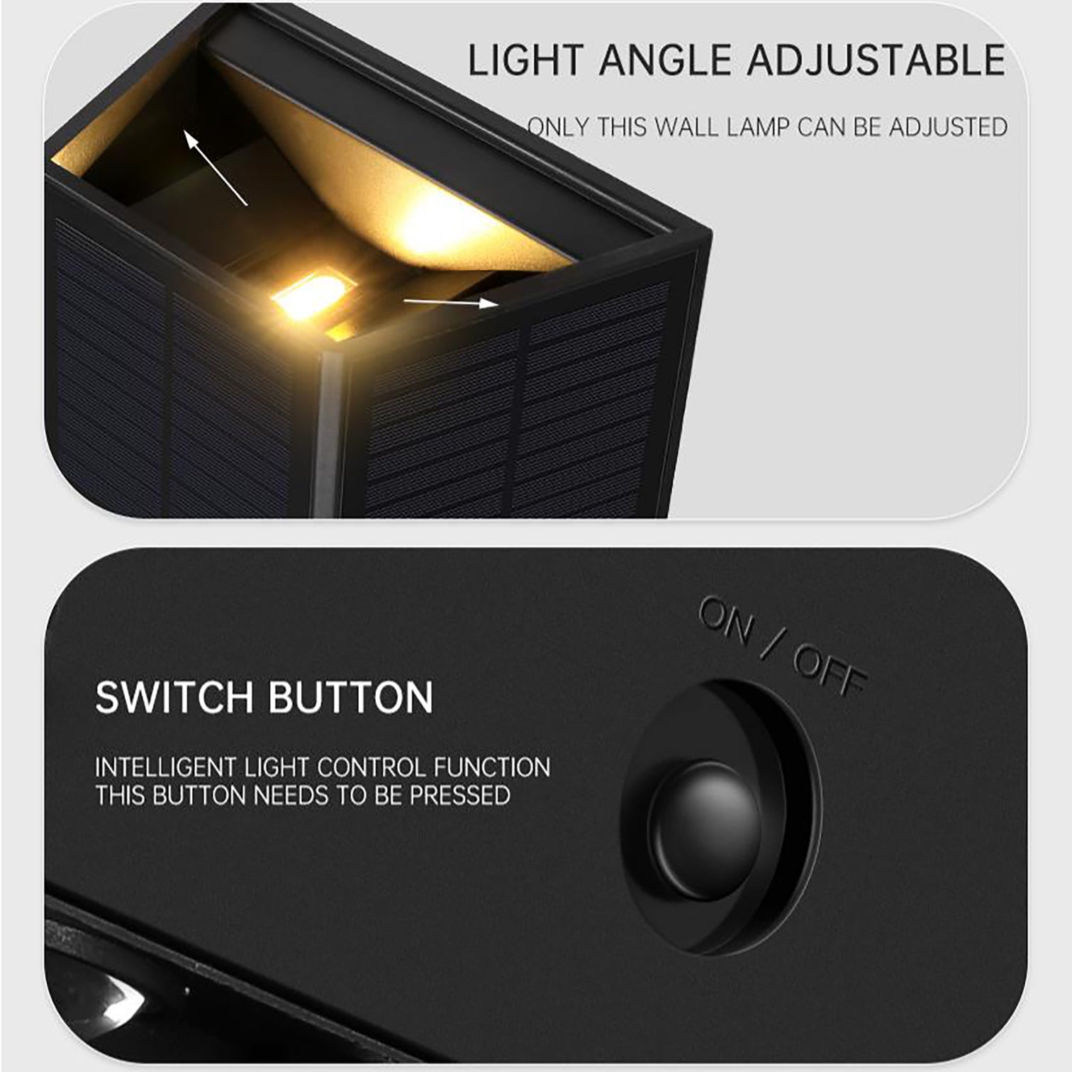 AKILI Solar Rechargeable LED Outdoor Updown Wall Light 1200mAh IP54 3W 3000K - 7Pandas Australia