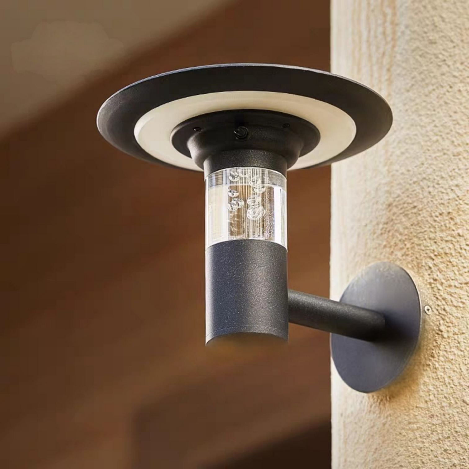 INGRID Solar Garden Outdoor Aluminium Wall Light 4W 3CCT 4000mAh IP65 Black - 7Pandas Australia