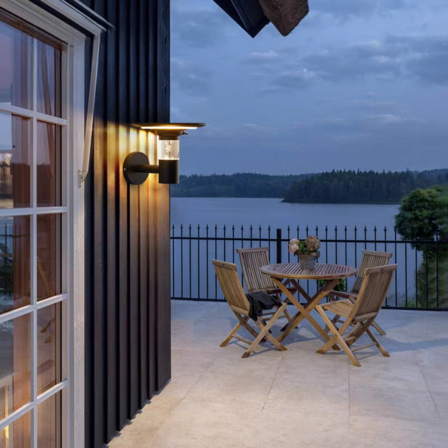 INGRID Solar Garden Outdoor Aluminium Wall Light 4W 3CCT 4000mAh IP65 Black - 7Pandas Australia