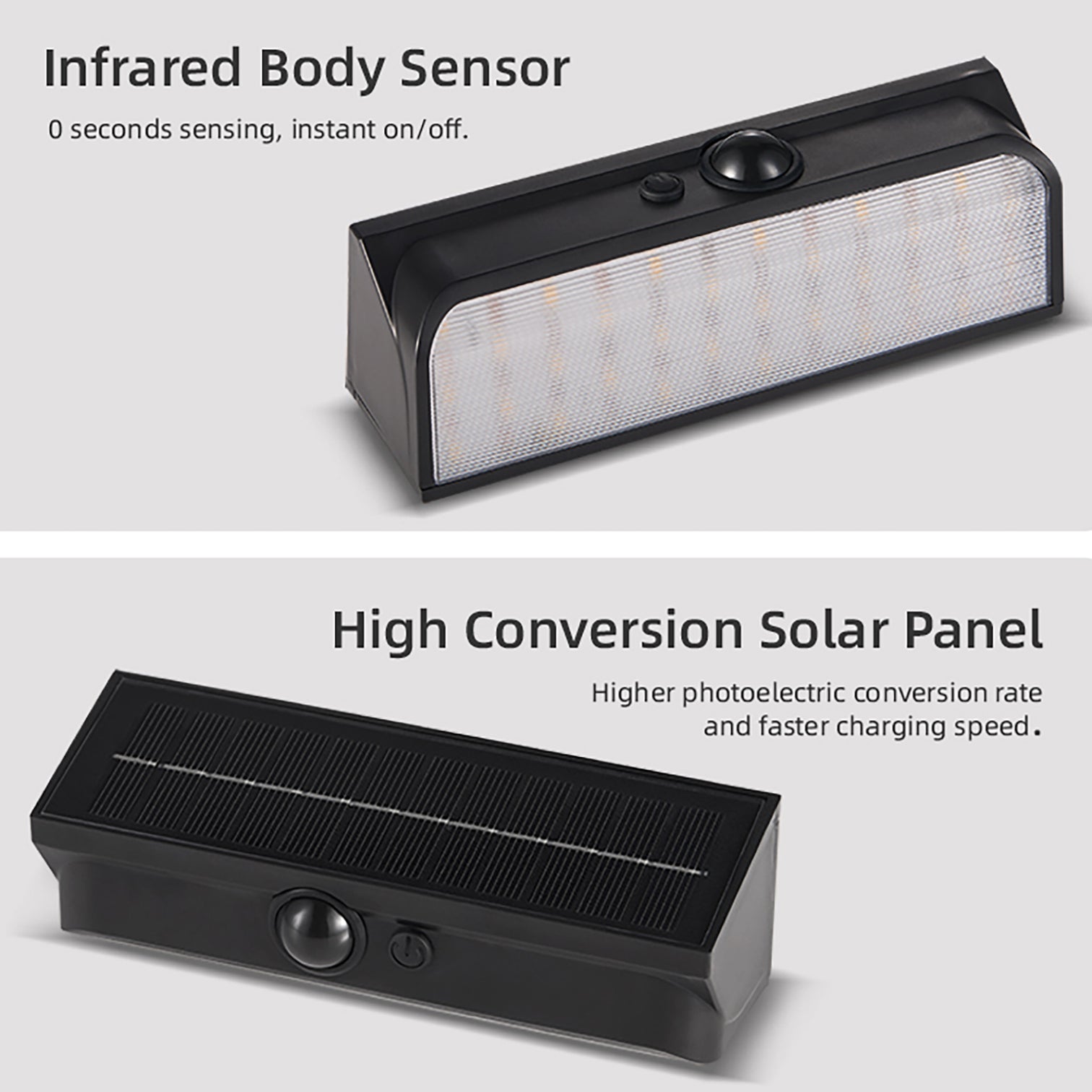 ALINA Solar Rechargeable Outdoor Wall Light Motion Sensor IP54 3000K - 7Pandas Australia