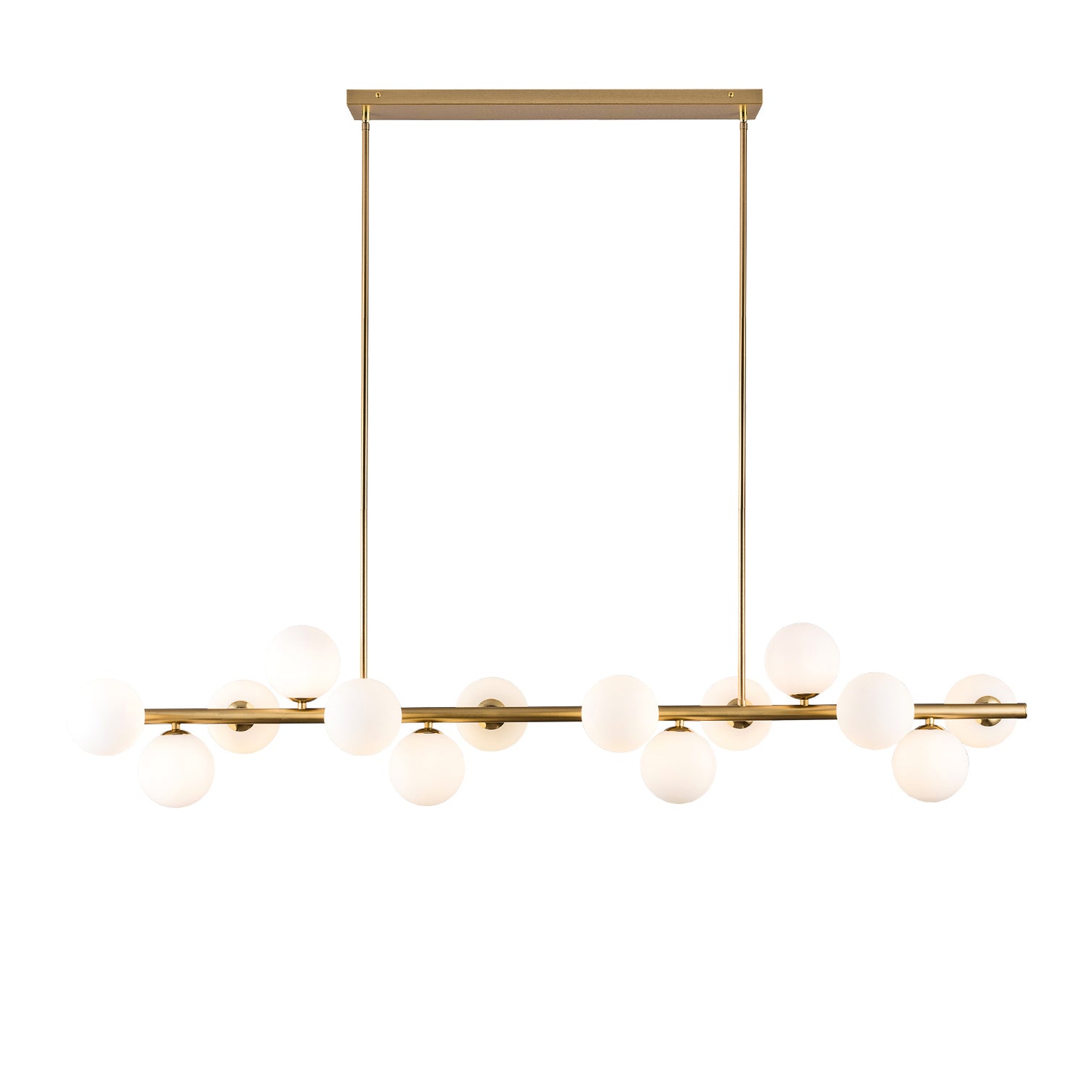 ANGELO 1500mm Aged Brass Minimalist LED Milky Glass Pendant Light Kitchen Island G9 Bulb Dimmable - 7Pandas Australia