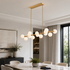 ANGELO 1500mm Aged Brass Minimalist LED Milky Glass Pendant Light Kitchen Island G9 Bulb Dimmable
