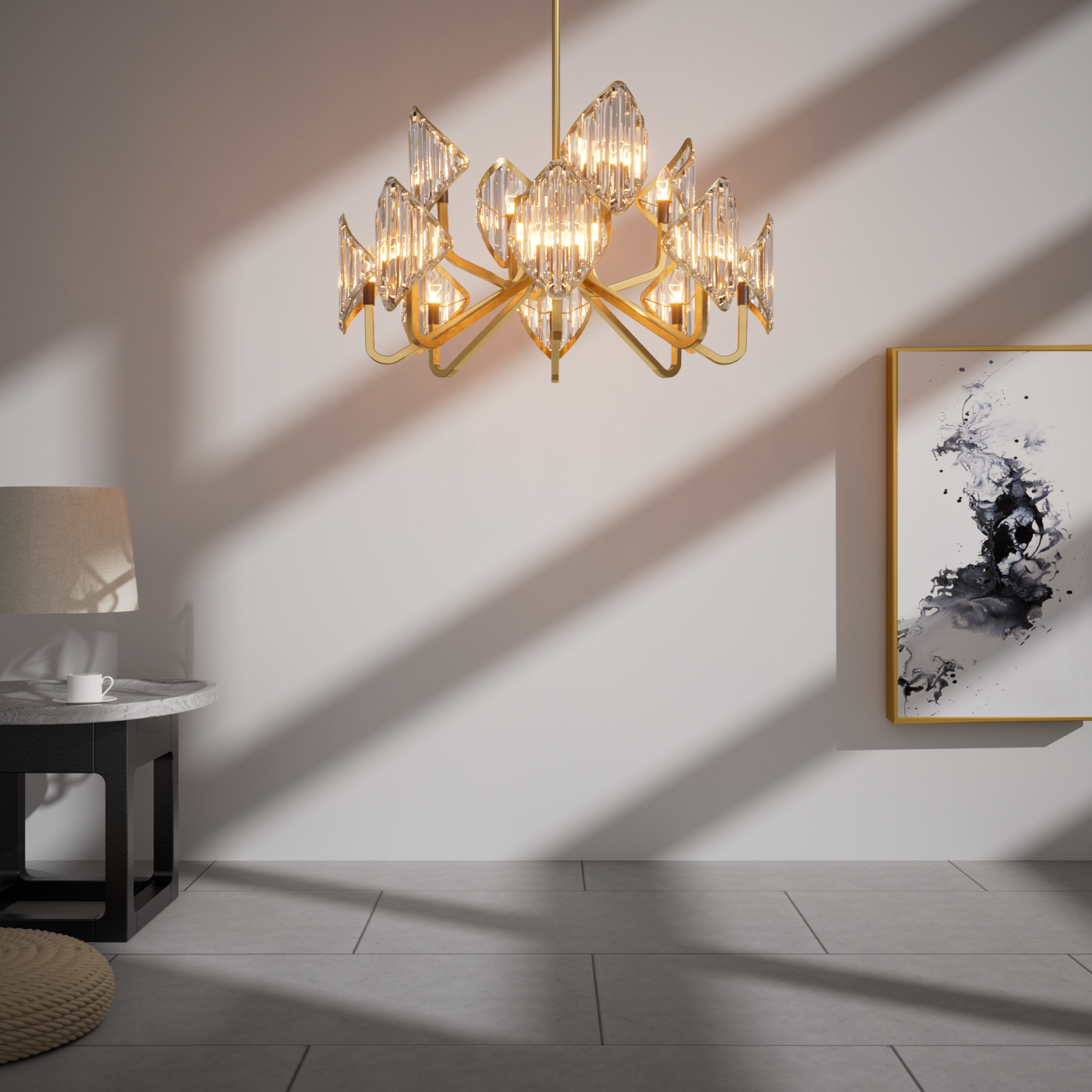 BLIN 800mm Luxury K9 Crystal Chandelier Modern Style Aged Brass E14 Base - 7Pandas Australia