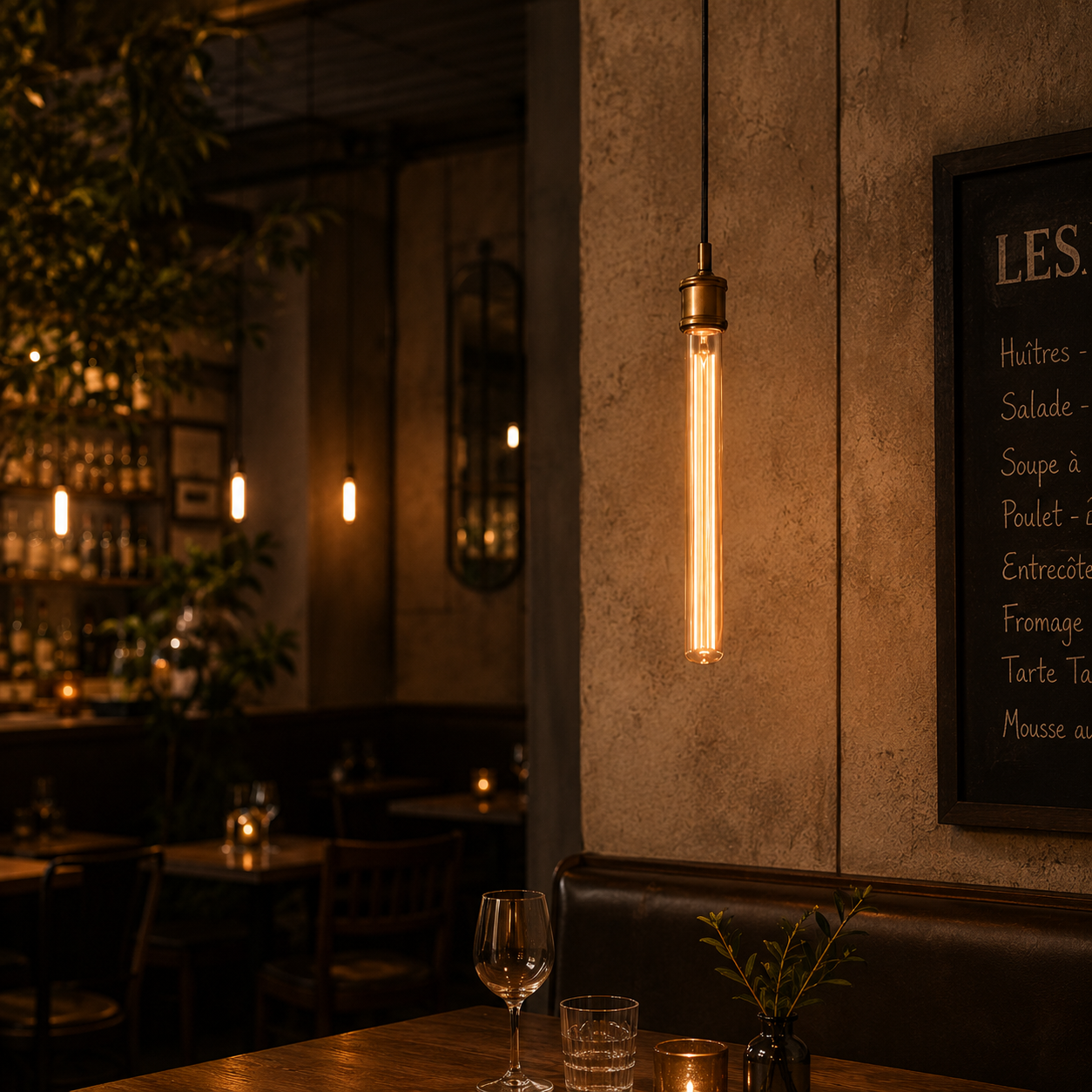 4PACK Tubular LED Filament Vintage Bulb 2.5W E27 Dimmable Industrial Cafe Shop - 7Pandas Australia