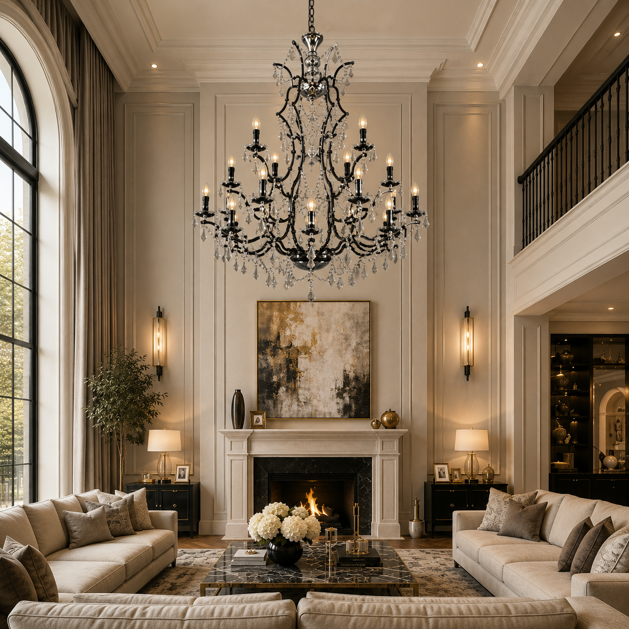 PARIS Contemporary Provincial Large K9 Crystal Chandelier Living Room Staircase Custom made - 7Pandas Australia
