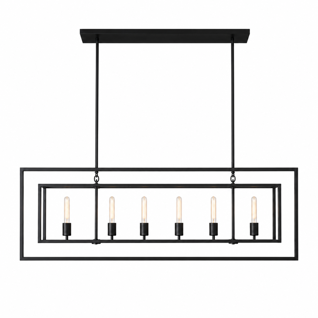 CARLTON Rectangular Farmhouse Industrial Style Chandeliers with LED Light Dimmable - 7Pandas Australia