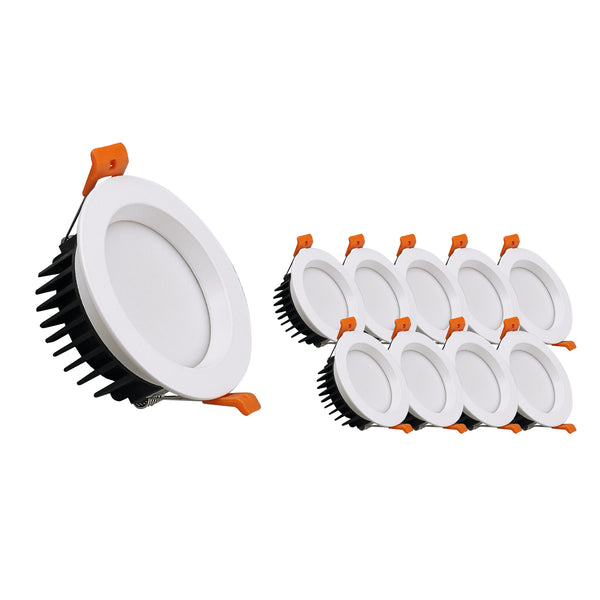13W Aluminium LED Dimmable Tri-Color Downlight 90MM Cut Out White CCT