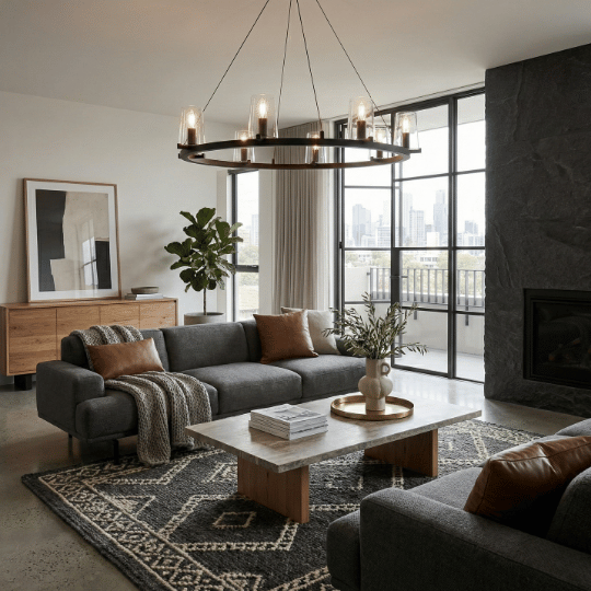CANOVA 8-Light Circular Modern contemporary Chandelier Aged Brass 8*E14 base - 7Pandas Australia