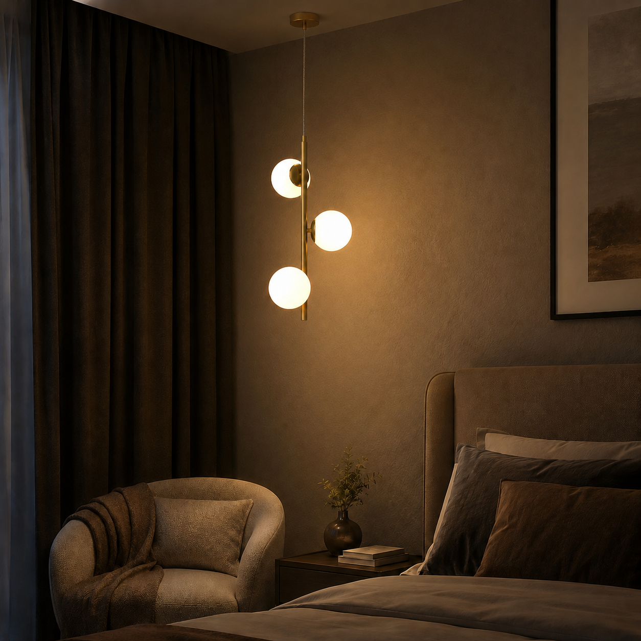 ANGELO Contemporary Style Elegant Pendant Light 3*G9 Base Aged Brass Black - 7Pandas Australia