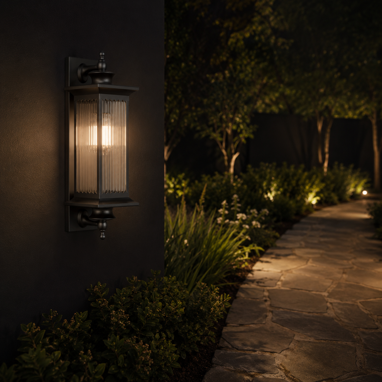 Murcia Large and Medium Traditional Outdoor Exterior Wall Light Matt Black E27 IP44