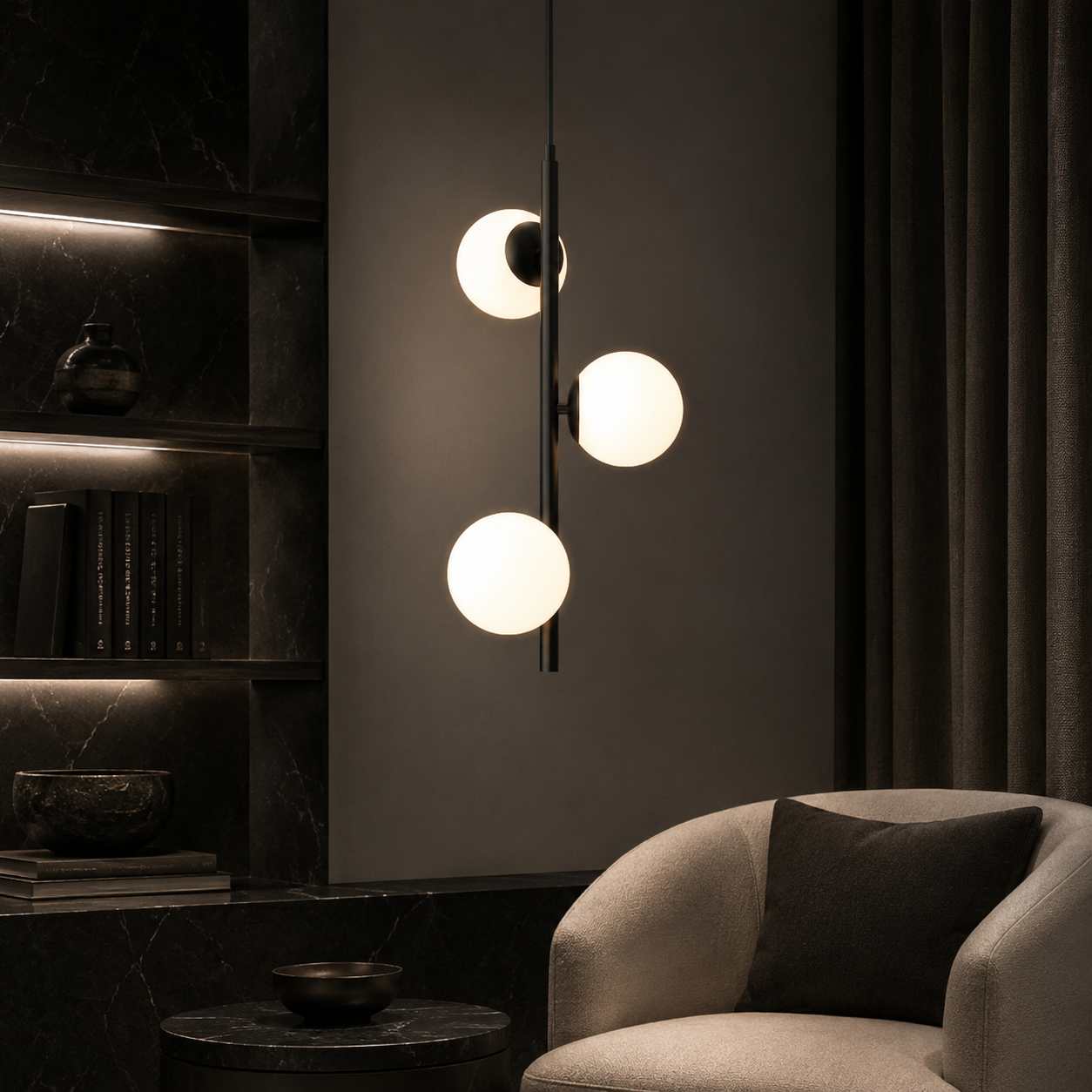 ANGELO Contemporary Style Elegant Pendant Light 3*G9 Base Aged Brass Black - 7Pandas Australia