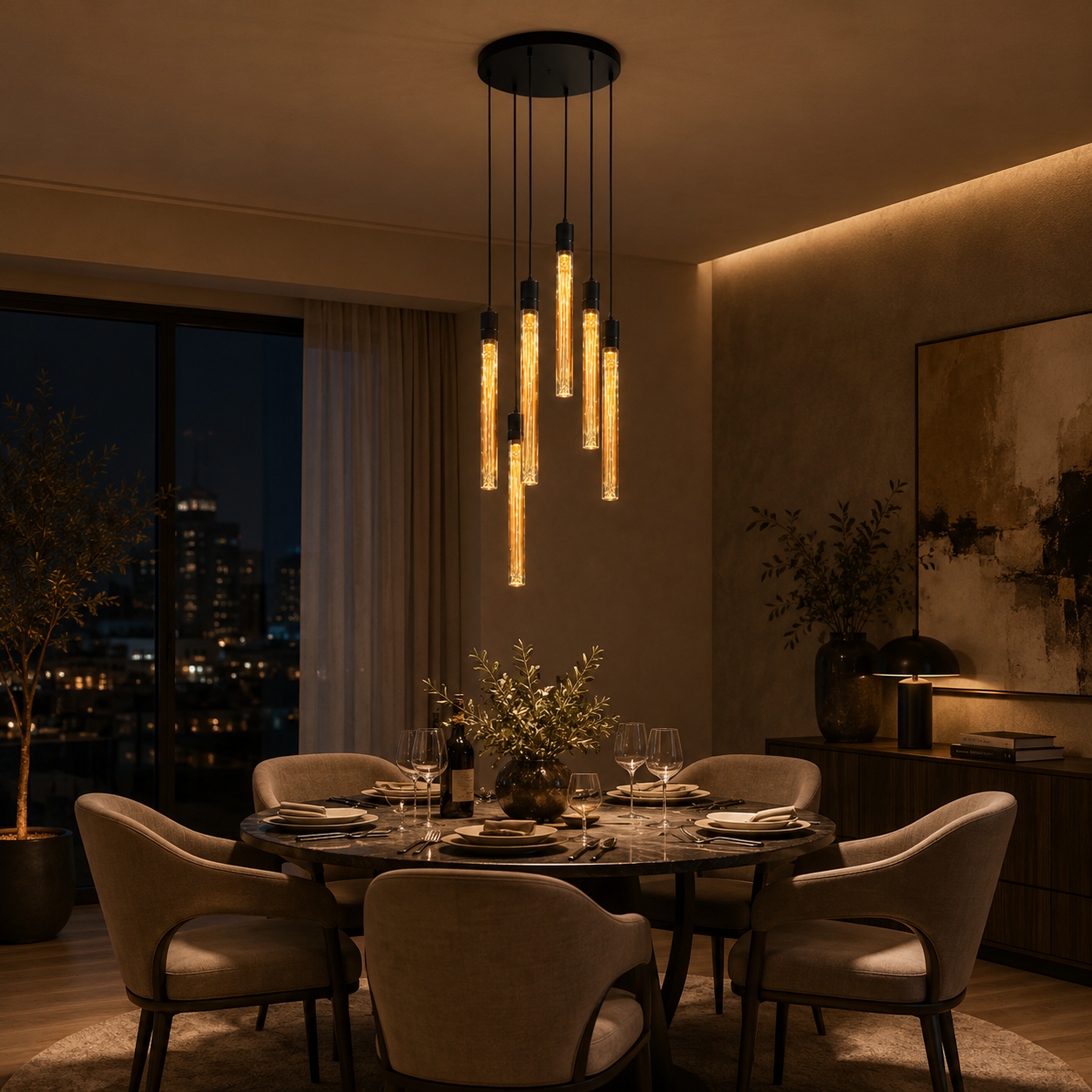 CHIARA Modern LED Chandelier Pendant Light Dimmable Dinning Room Staircase - 7Pandas Australia