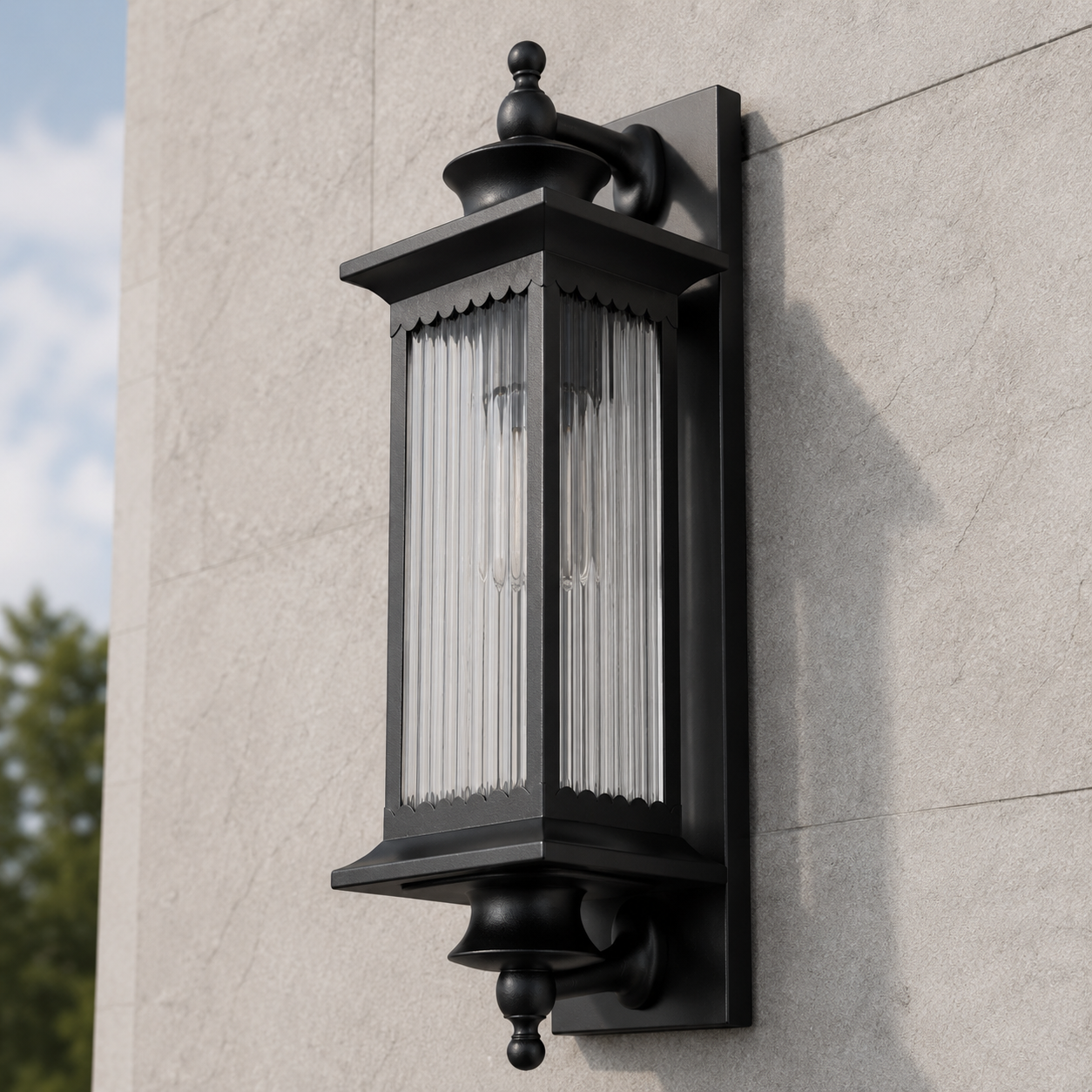 Murcia Large and Medium Traditional Outdoor Exterior Wall Light Matt Black E27 IP44