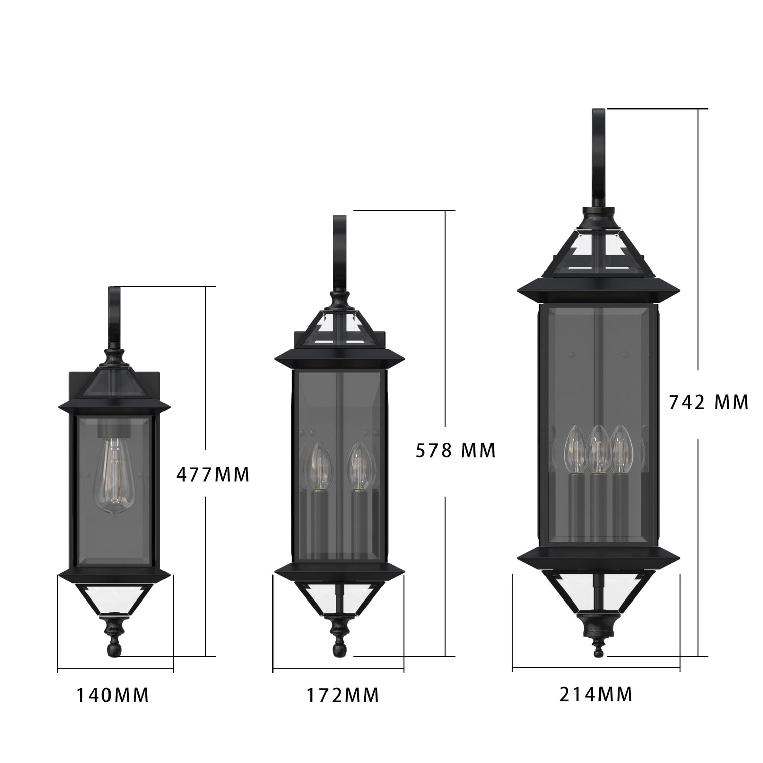 GRANDE Solid Copper Outdoor Exterior Lighting Fixture IP44 Weather Proof Lantern - 7Pandas Australia