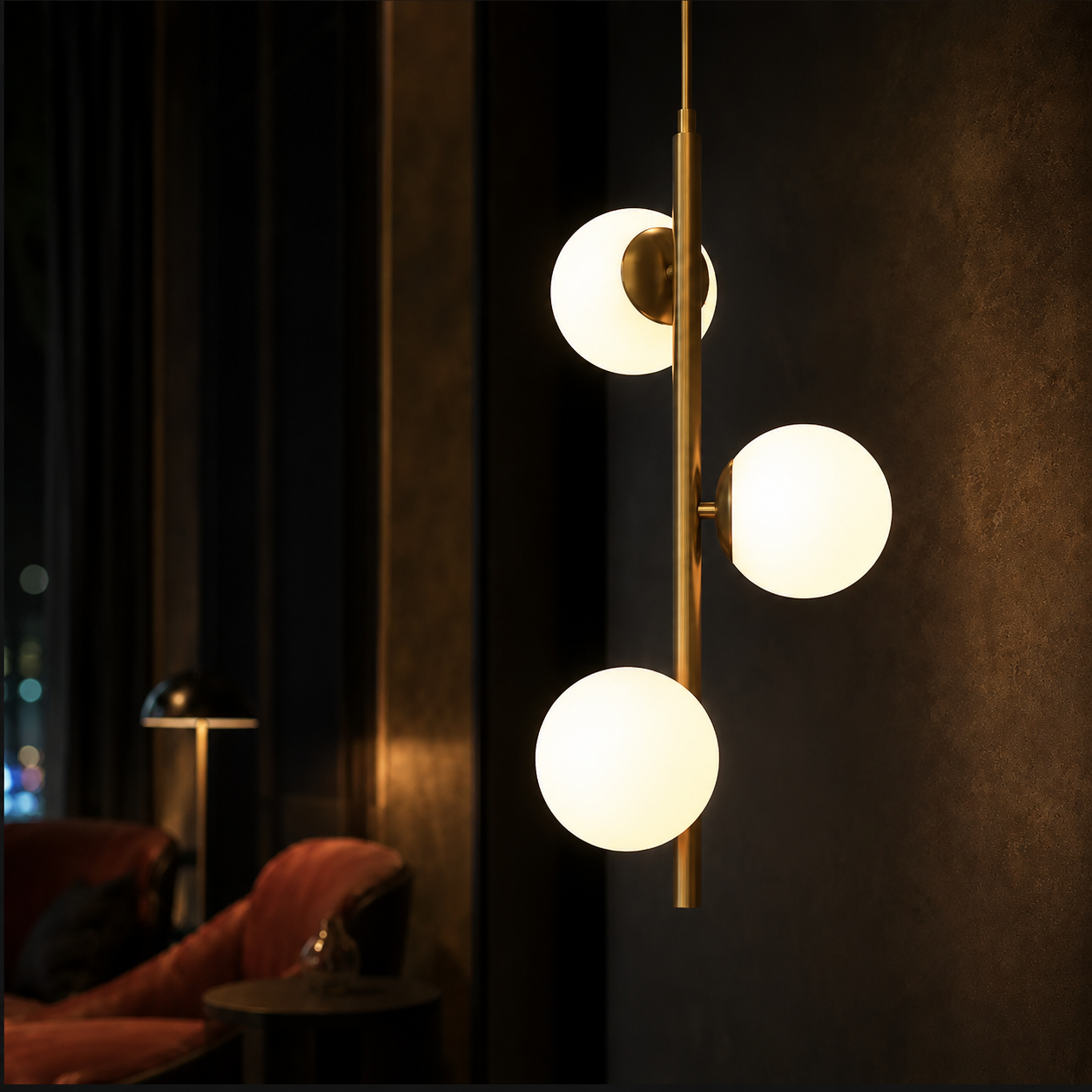 ANGELO Contemporary Style Elegant Pendant Light 3*G9 Base Aged Brass Black - 7Pandas Australia