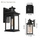 IKO Motion Sensor Outdoor Lights Wall Mount Dusk to Dawn Exterior Light Fixture IP44 Weather proof Matt Black - 7Pandas Australia