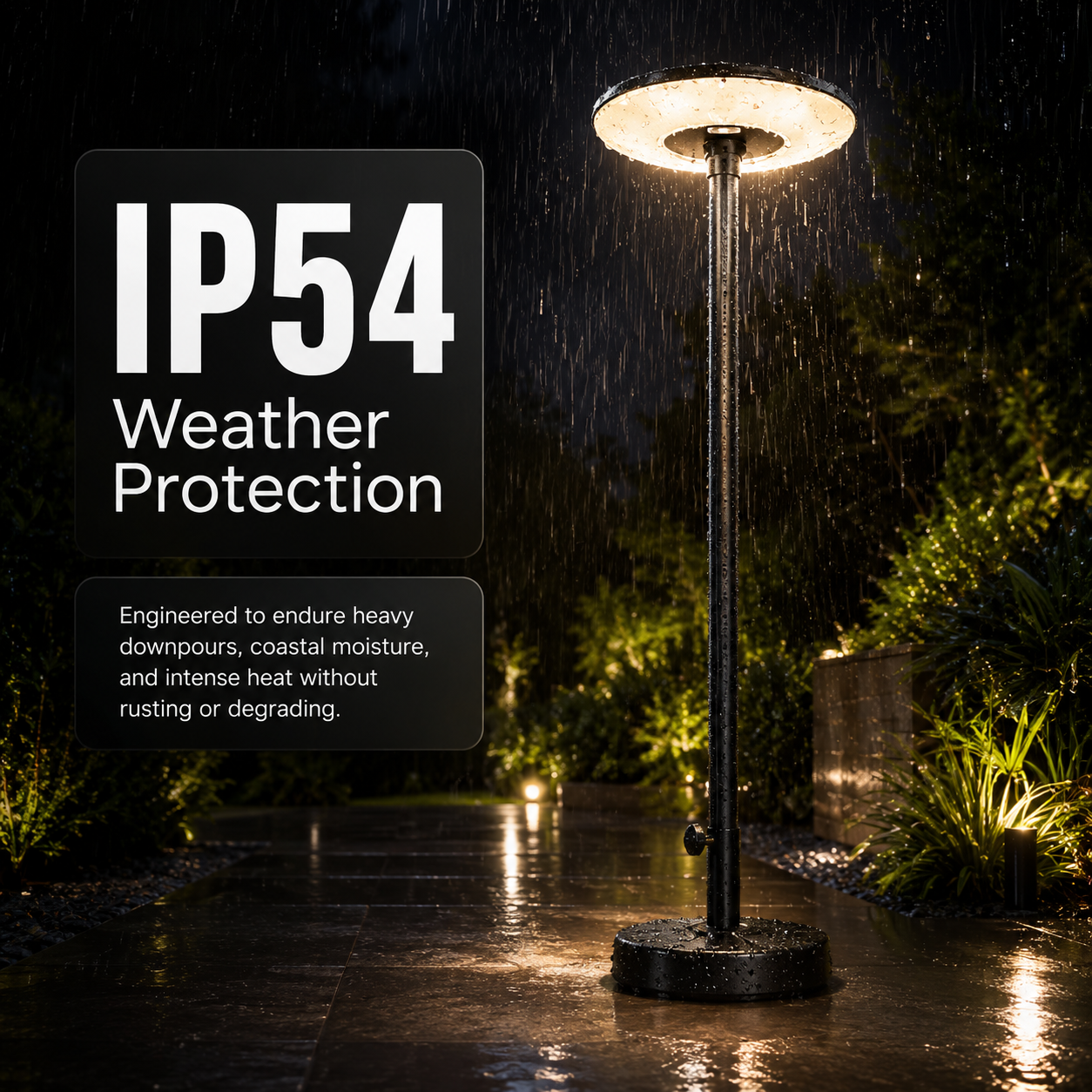 MIRO Commercial Solar UFO Post Top Light 2.5M - 20W Monocrystalline Solar Panel, 16Ah LiFePO4 Battery, 324LED Dual-Color CCT, IP54 Waterproof Dusk-to-Dawn PIR Motion Sensor Garden Pathway Lighting - 7Pandas Australia