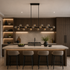 SILFA 1800mm LED Smoke Glass Pendant Light 22-Lights G9 Dimmable Dinning Table