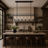 CARLTON Rectangular Farmhouse Industrial Style Chandeliers with LED Light Dimmable