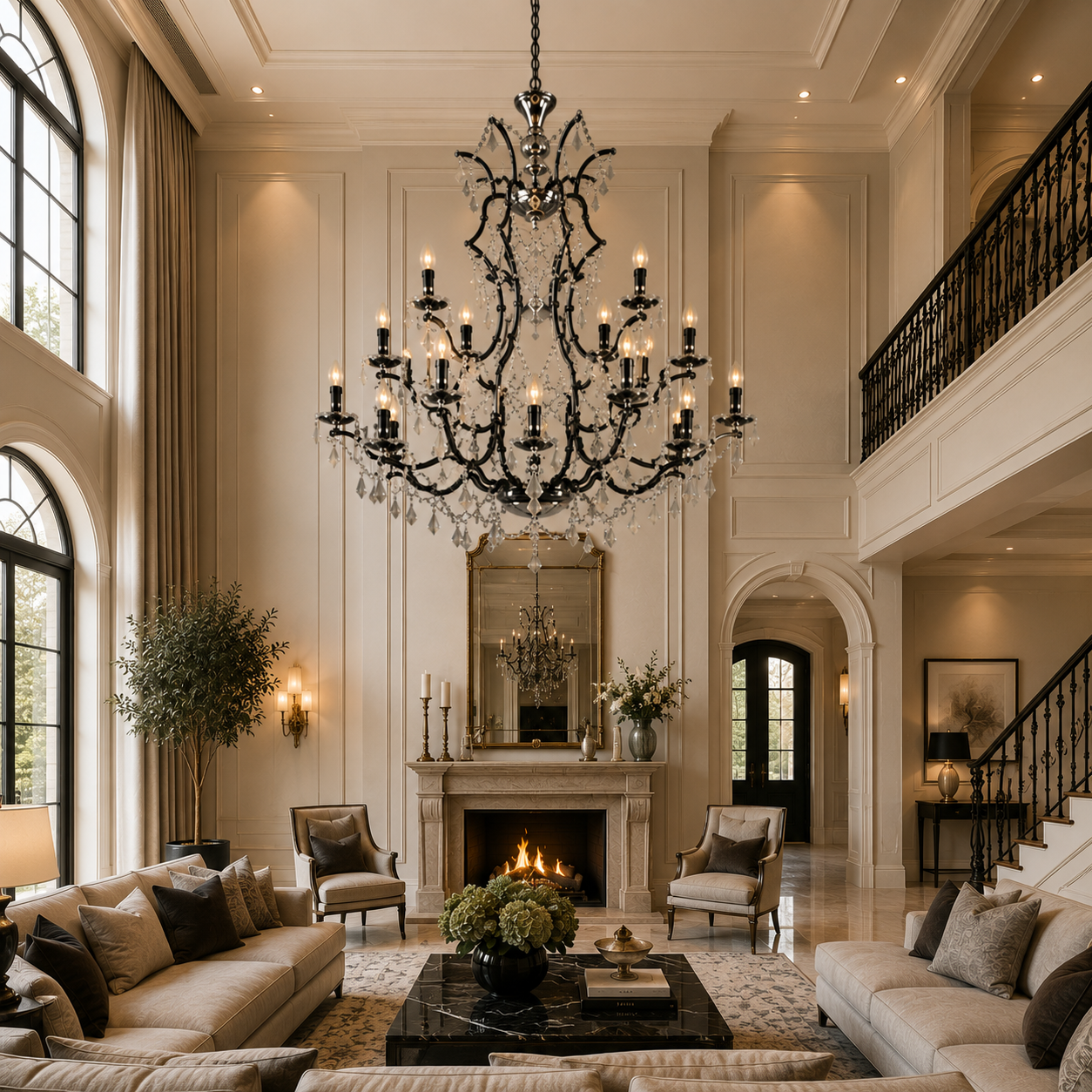 PARIS Contemporary Provincial Large K9 Crystal Chandelier Living Room Staircase Custom made - 7Pandas Australia