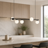 ANGELO 120cm Length Contemporary Pendant Light 5*G9 Base Black Aged Brass