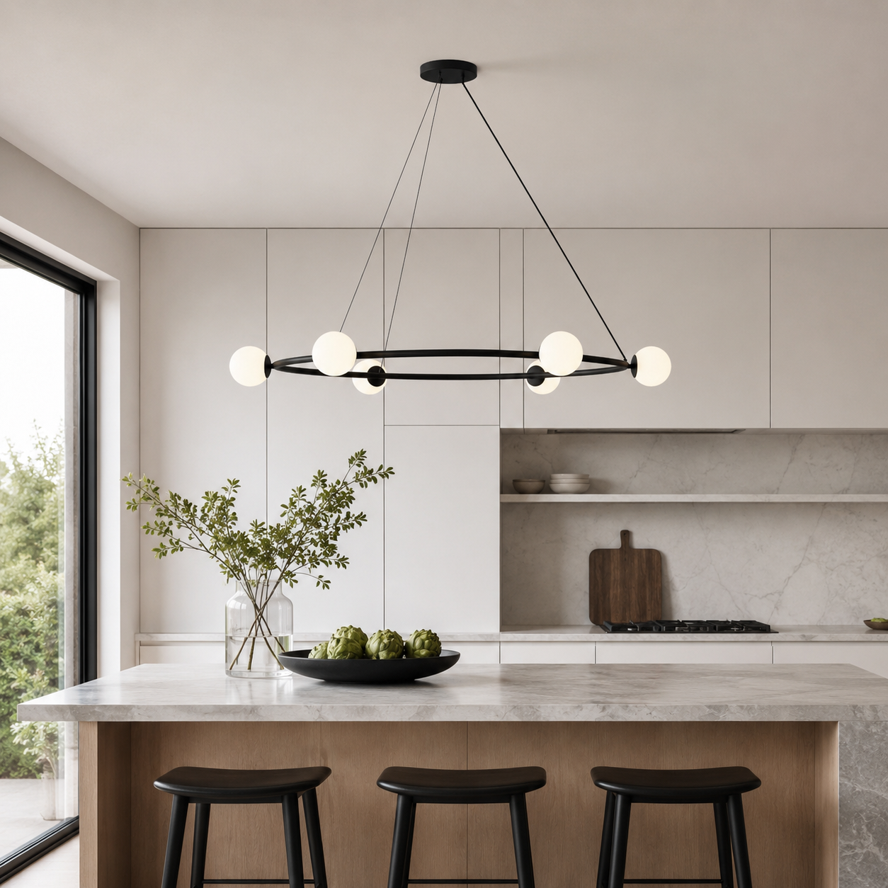 ANGELO 6-LIGHT 1050mm Diameter Round LED Contemporary Modern Style G9 Base