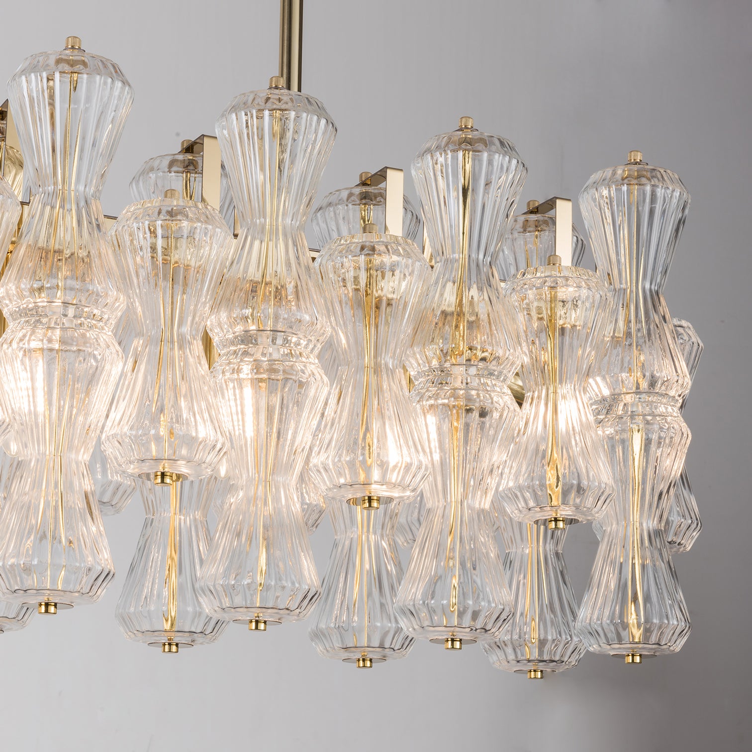 ARES 1150mm LED Rectangular Crystal Dinning Chandelier Dimmable with LED Bulb Aged Brass - 7Pandas Australia