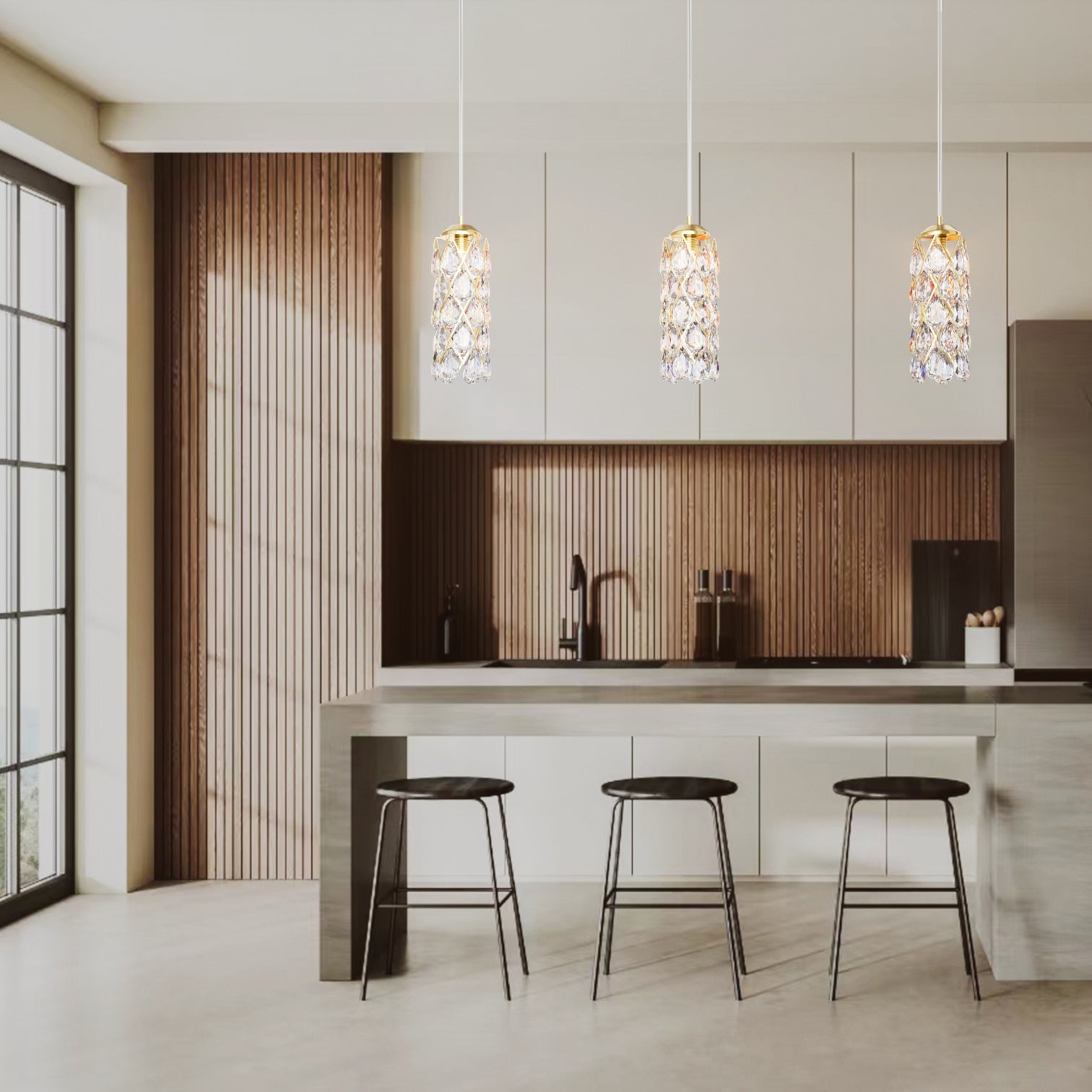 MUNI Comtemporary Crystal Pendant Light fixtures Dining Room G9 - 7Pandas Australia