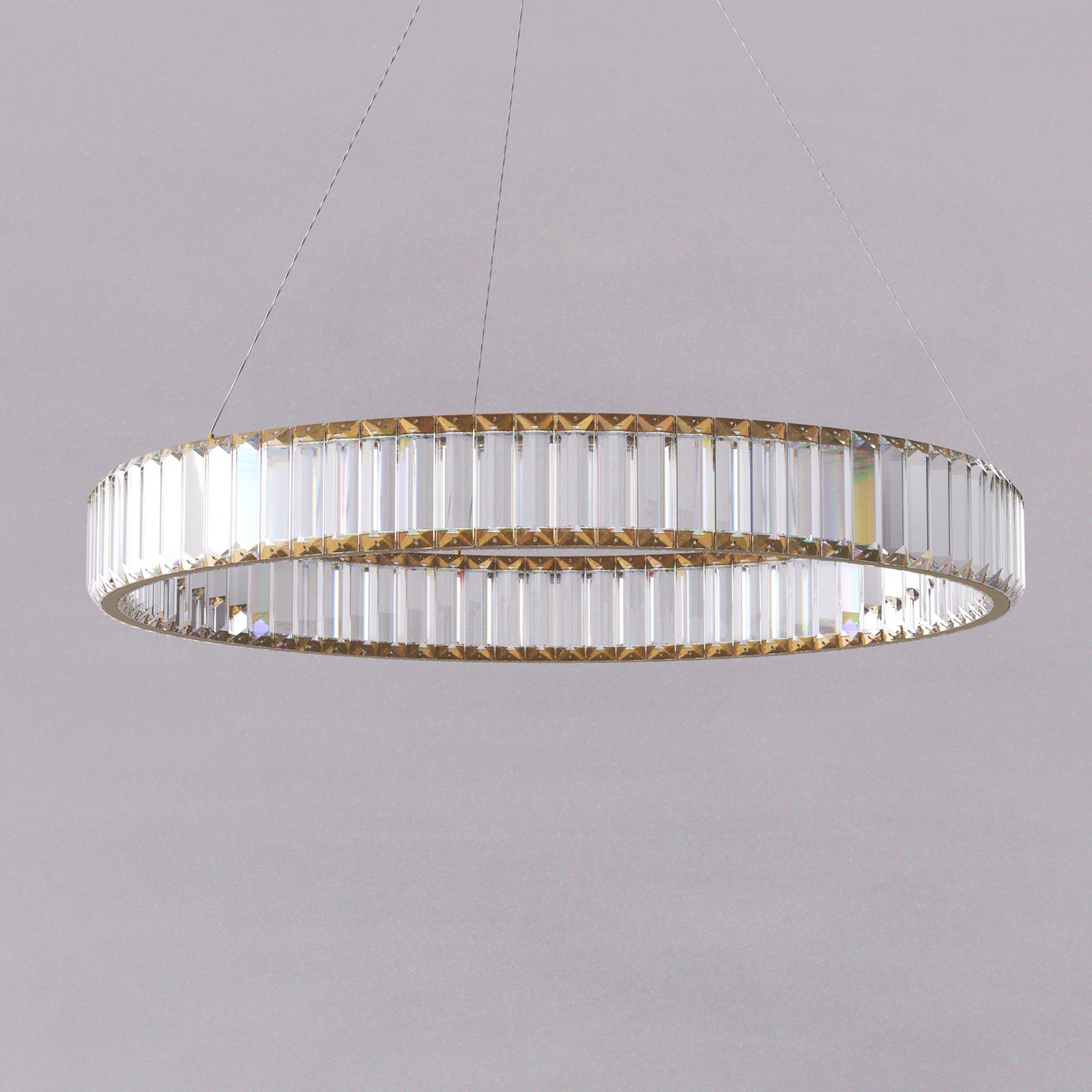 RING Modern Style Round Crystal Chandelier Pendant Light Tri-color - 7Pandas Australia