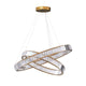 RING Double Layer Modern Style Round Crystal Chandelier Pendant Light tri-color Dimmable - 7Pandas Australia