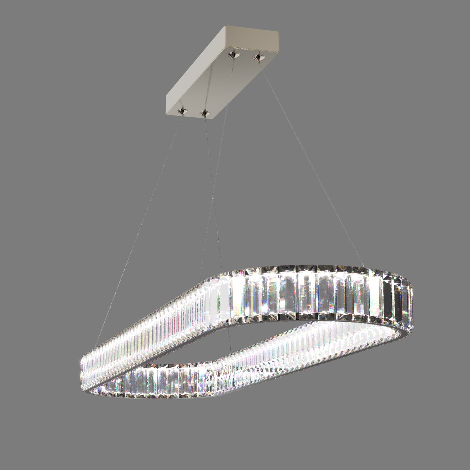 RING Modern Style 1200mm LED Oval Crystal Chandelier Pendant Light 3CCT 54W Dining Room Dimmable - 7Pandas Australia
