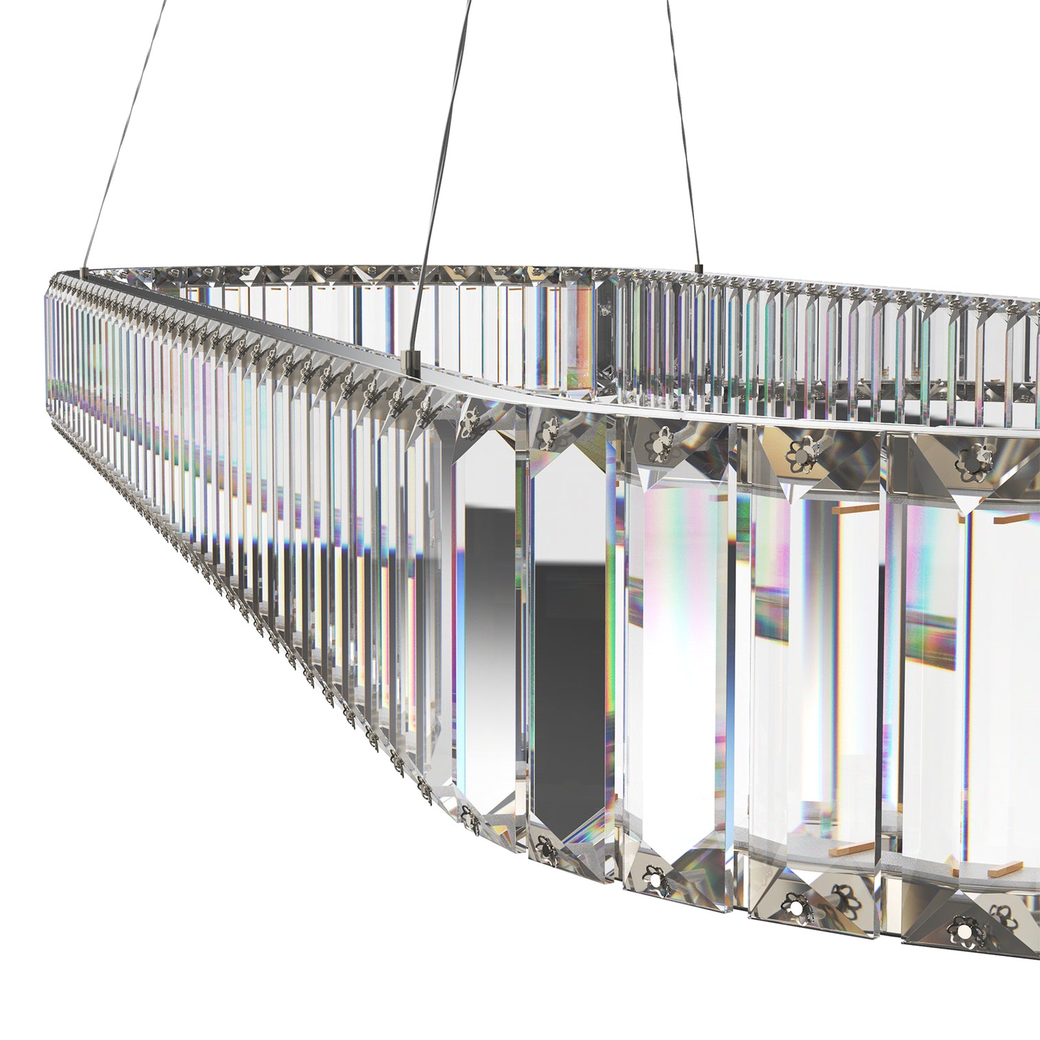 RING Modern Style 1200mm LED Oval Crystal Chandelier Pendant Light 3CCT 54W Dining Room Dimmable - 7Pandas Australia