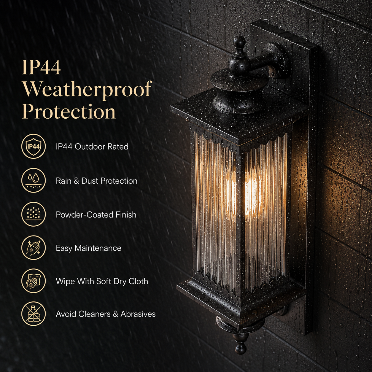 Murcia Large and Medium Traditional Outdoor Exterior Wall Light Matt Black E27 IP44