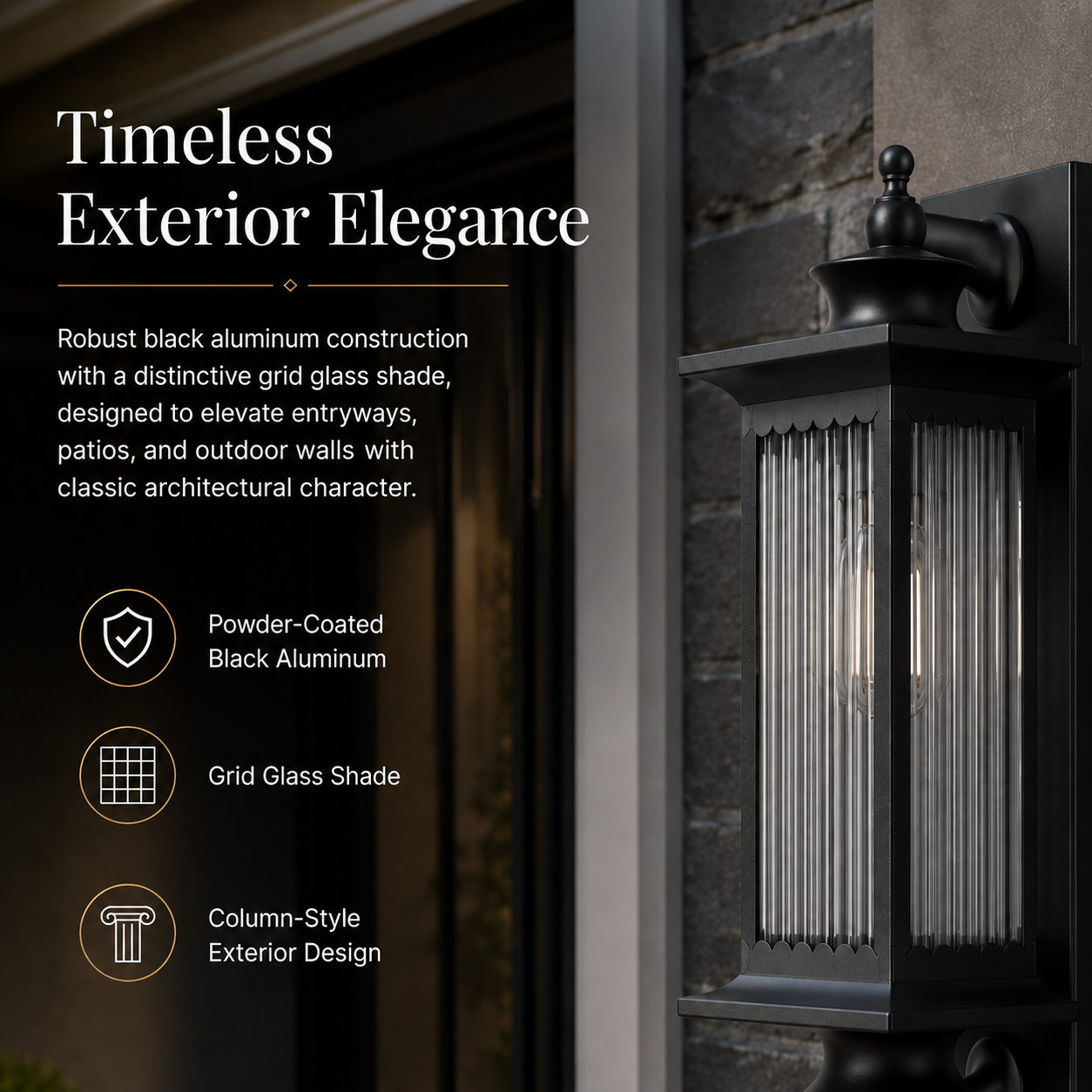 Murcia Large and Medium Traditional Outdoor Exterior Wall Light Matt Black E27 IP44