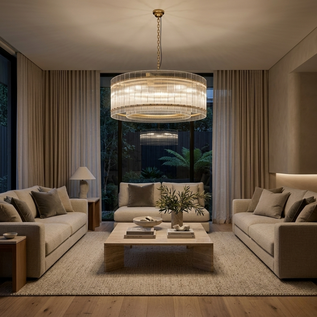 VALENCIA Round Modern Luxury K9 Crystal Drum Chandelier E14 - 7Pandas Australia