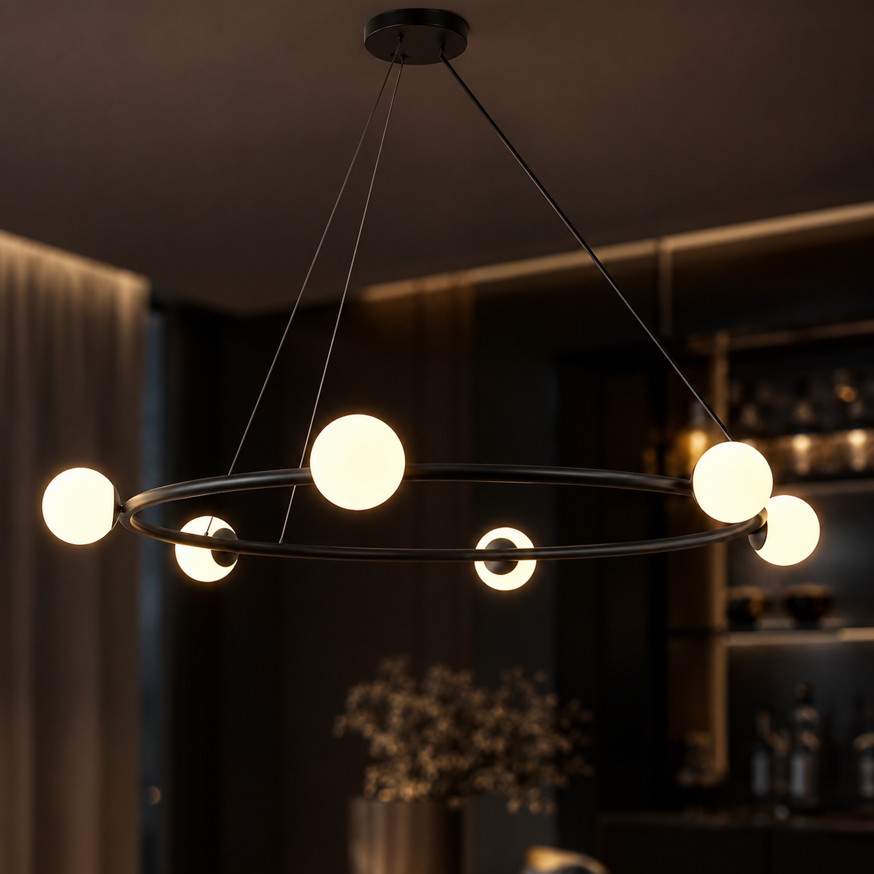 ANGELO 6-LIGHT 1050mm Diameter Round LED Contemporary Modern Style G9 Base