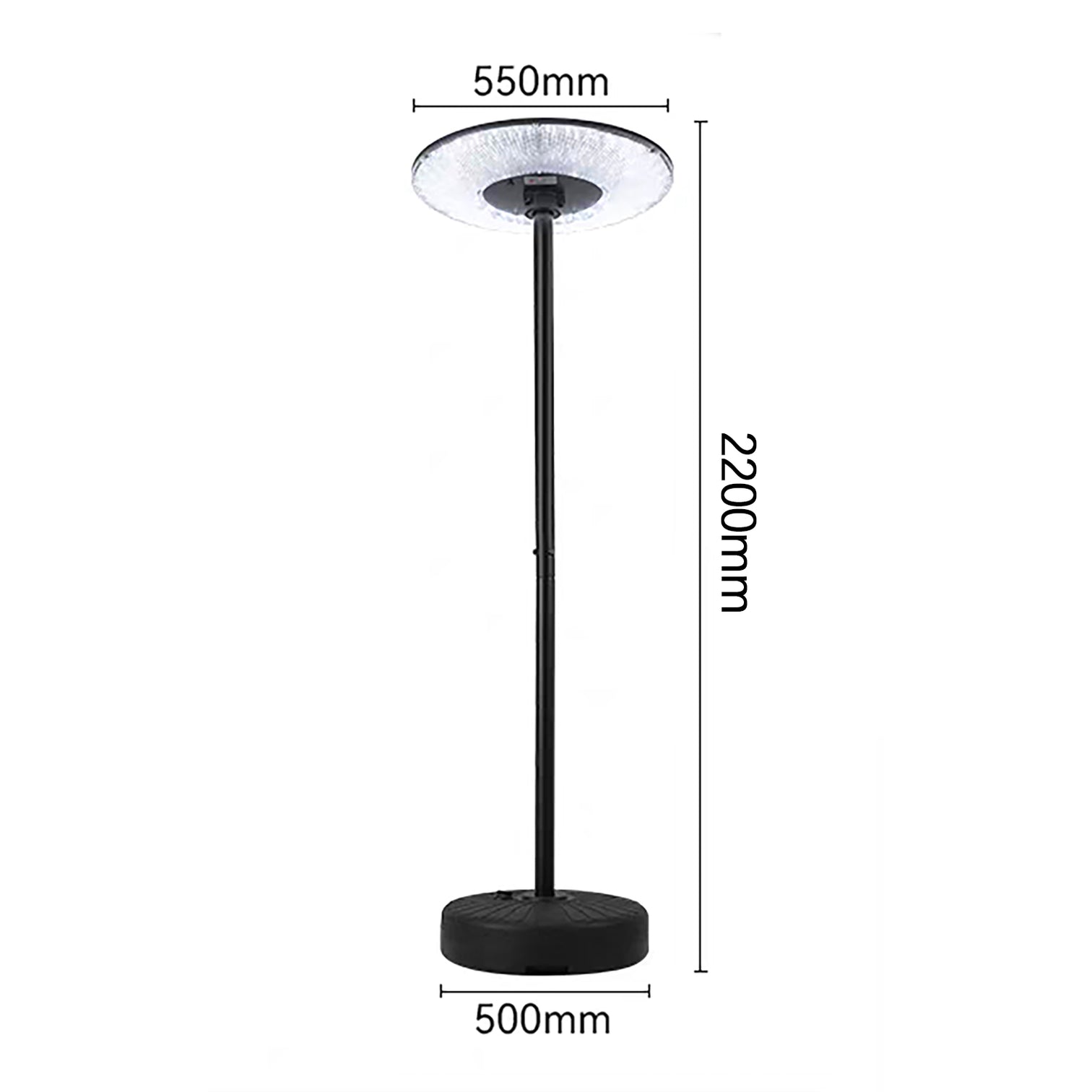 MIRO Commercial Solar UFO Post Top Light 2.2M - 20W Monocrystalline Solar Panel, 16Ah LiFePO4 Battery, 324LED Dual-Color CCT, IP54 Waterproof Dusk-to-Dawn PIR Motion Sensor Garden Pathway Lighting