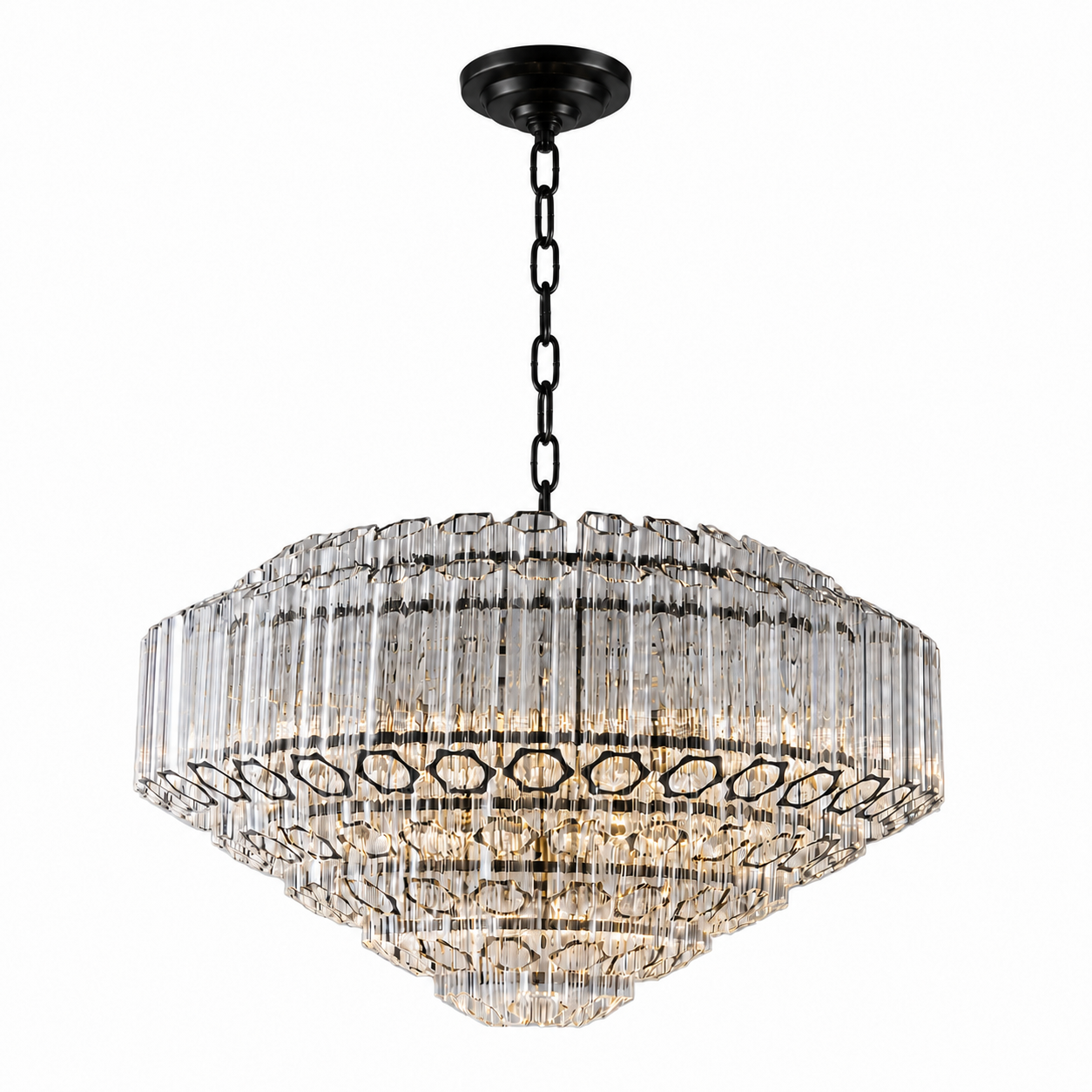 MOLLY Designer Glass Contemporary Crystal Chandelier With Clear Rod Light - 7Pandas Australia