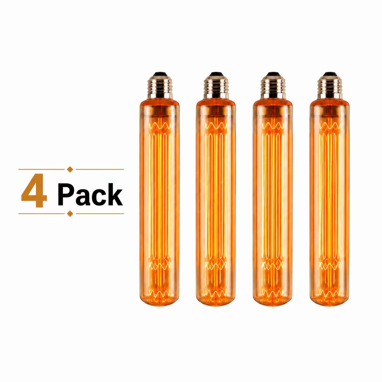 4PACK Tubular LED Filament Vintage Bulb 2.5W E27 Dimmable Industrial Cafe Shop - 7Pandas Australia