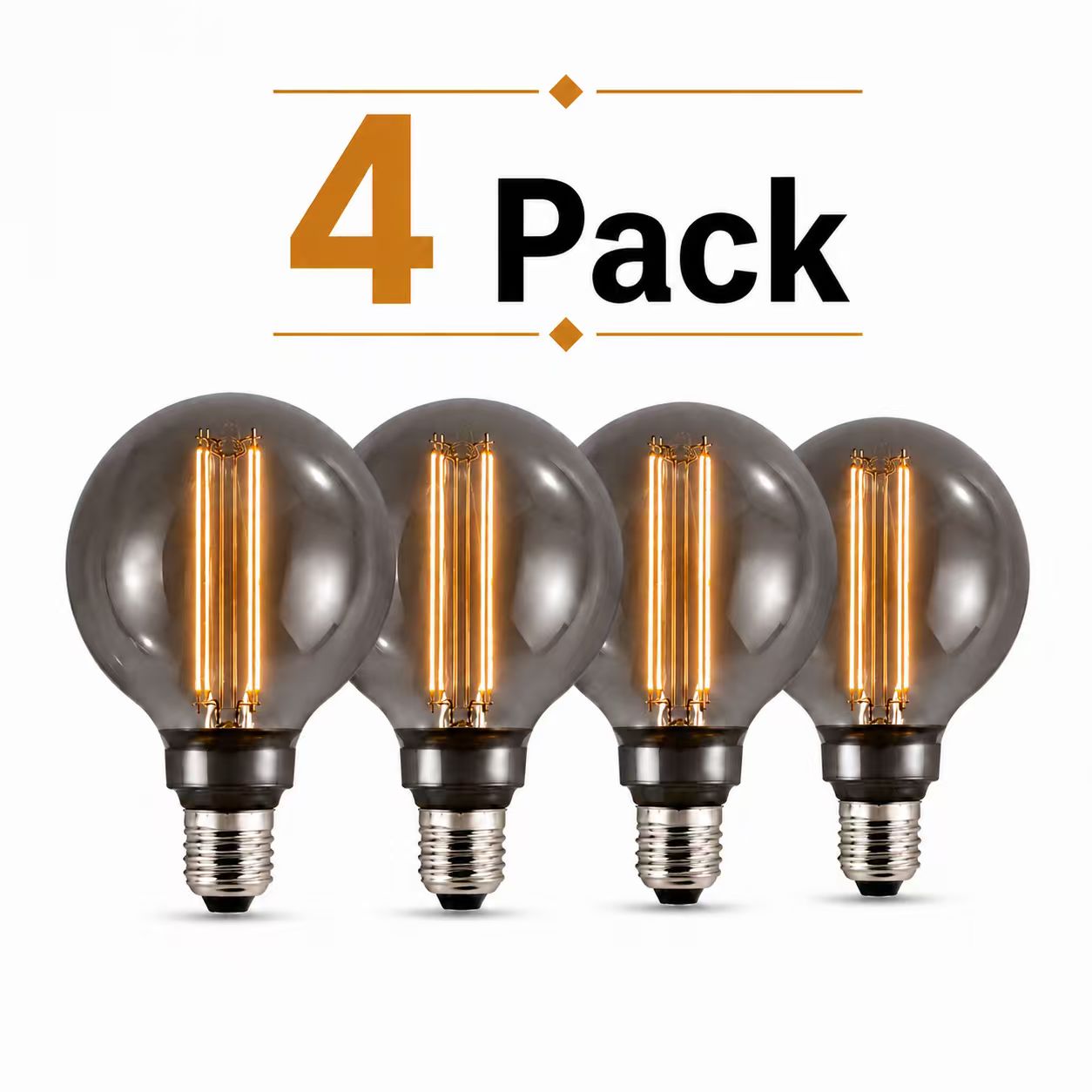 4PACK LED Vintage Style Filament G95 Globe 2.5W Dimmable Industrial Store - 7Pandas Australia