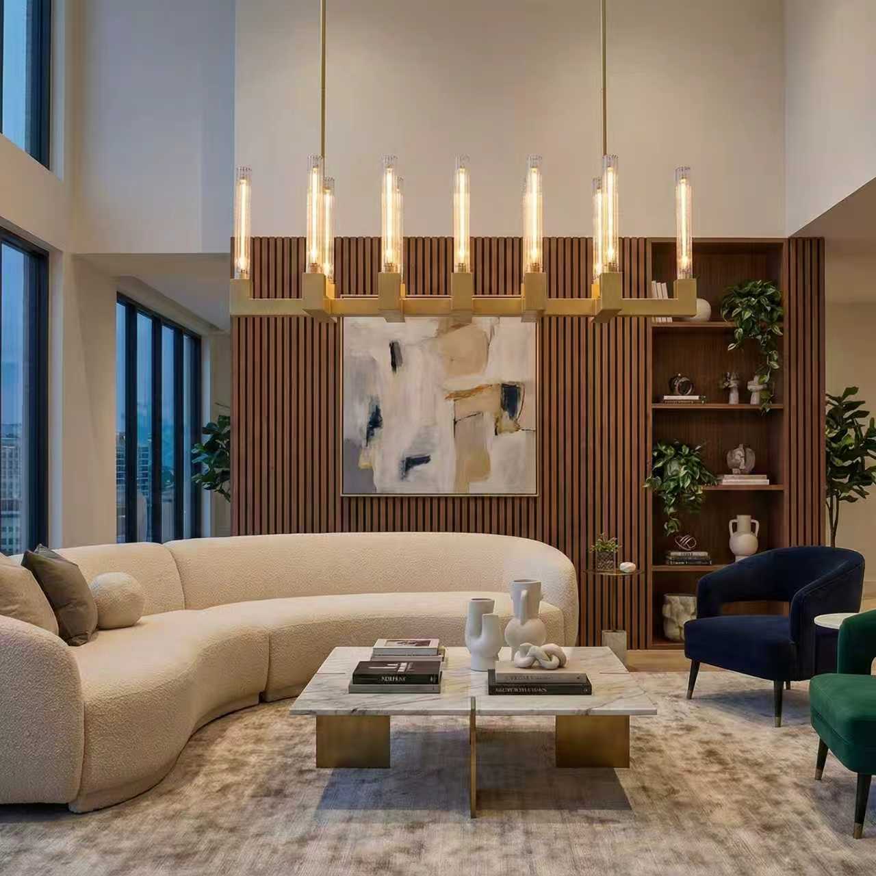 MONTE 12-Lights Modern Style Dining Crystal Chandelier Aged Brass E27 - 7Pandas Australia