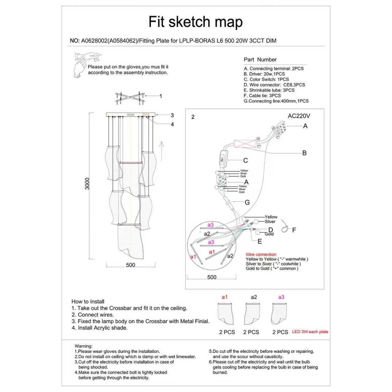 BORAS Modern High Ceiling Acrylic LED Chandelier 3CCT Dimmable - 7Pandas Australia