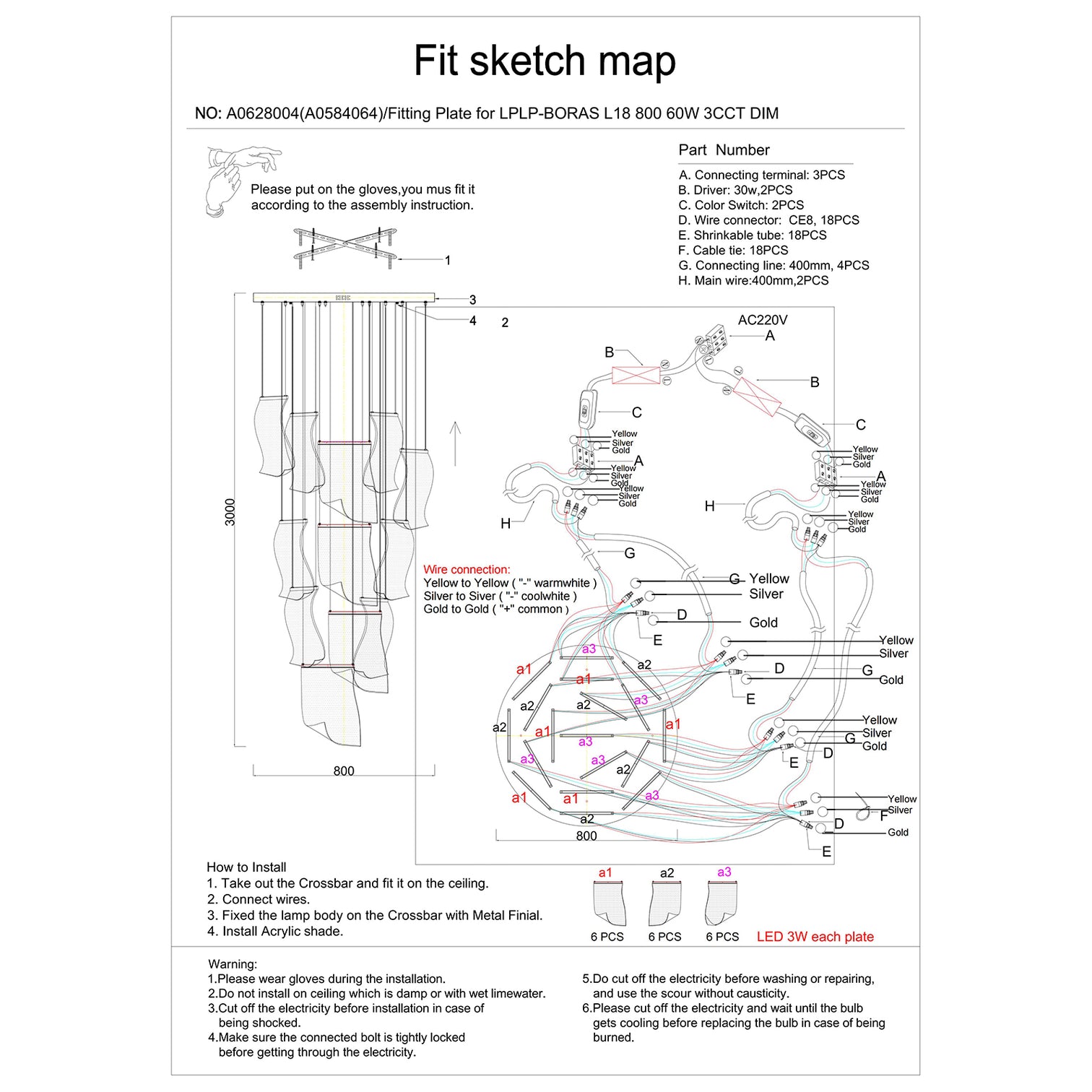 BORAS Modern High Ceiling Acrylic LED Chandelier 3CCT Dimmable - 7Pandas Australia